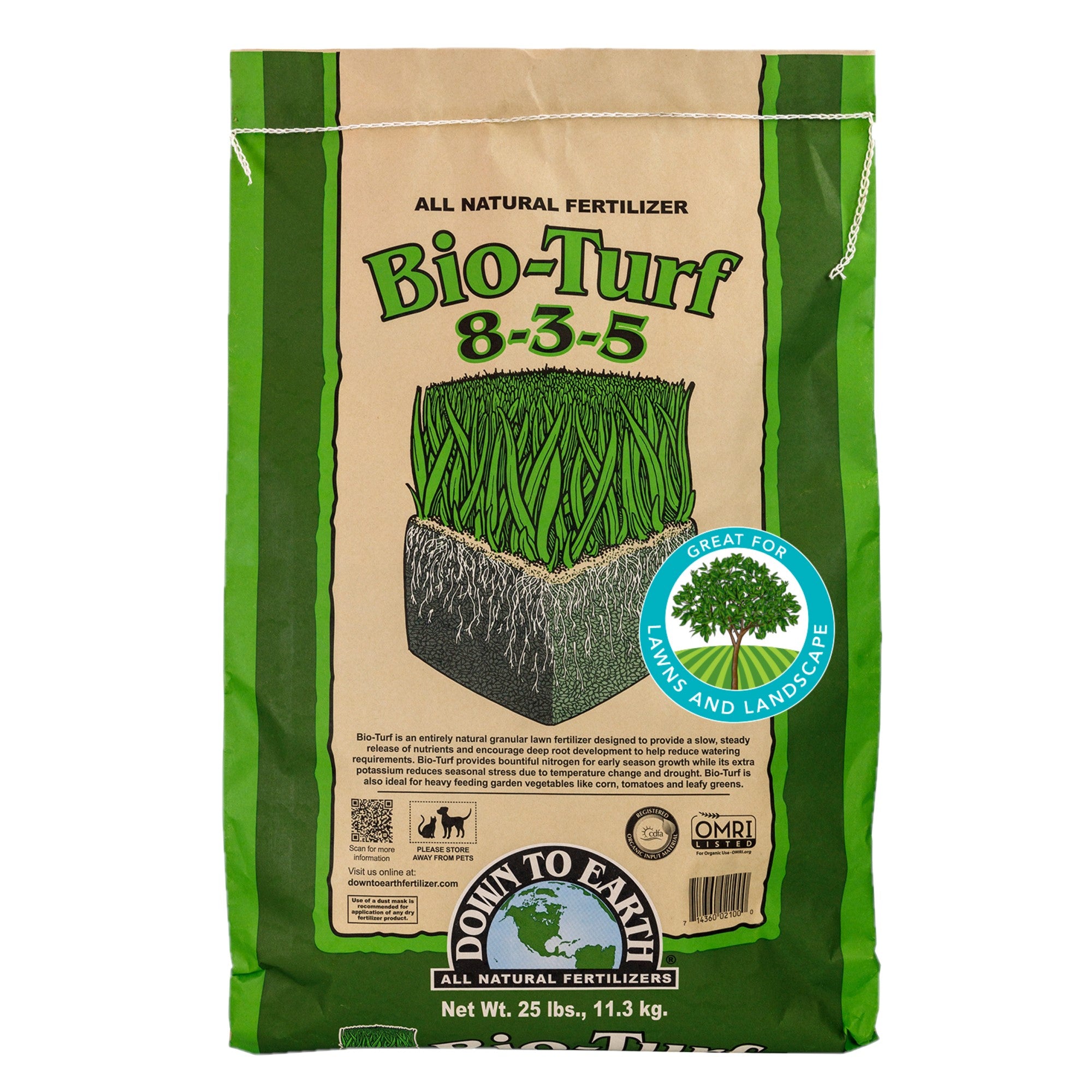 Down To Earth Organic Bio-Turf Fertilizer Mix 8-3-5