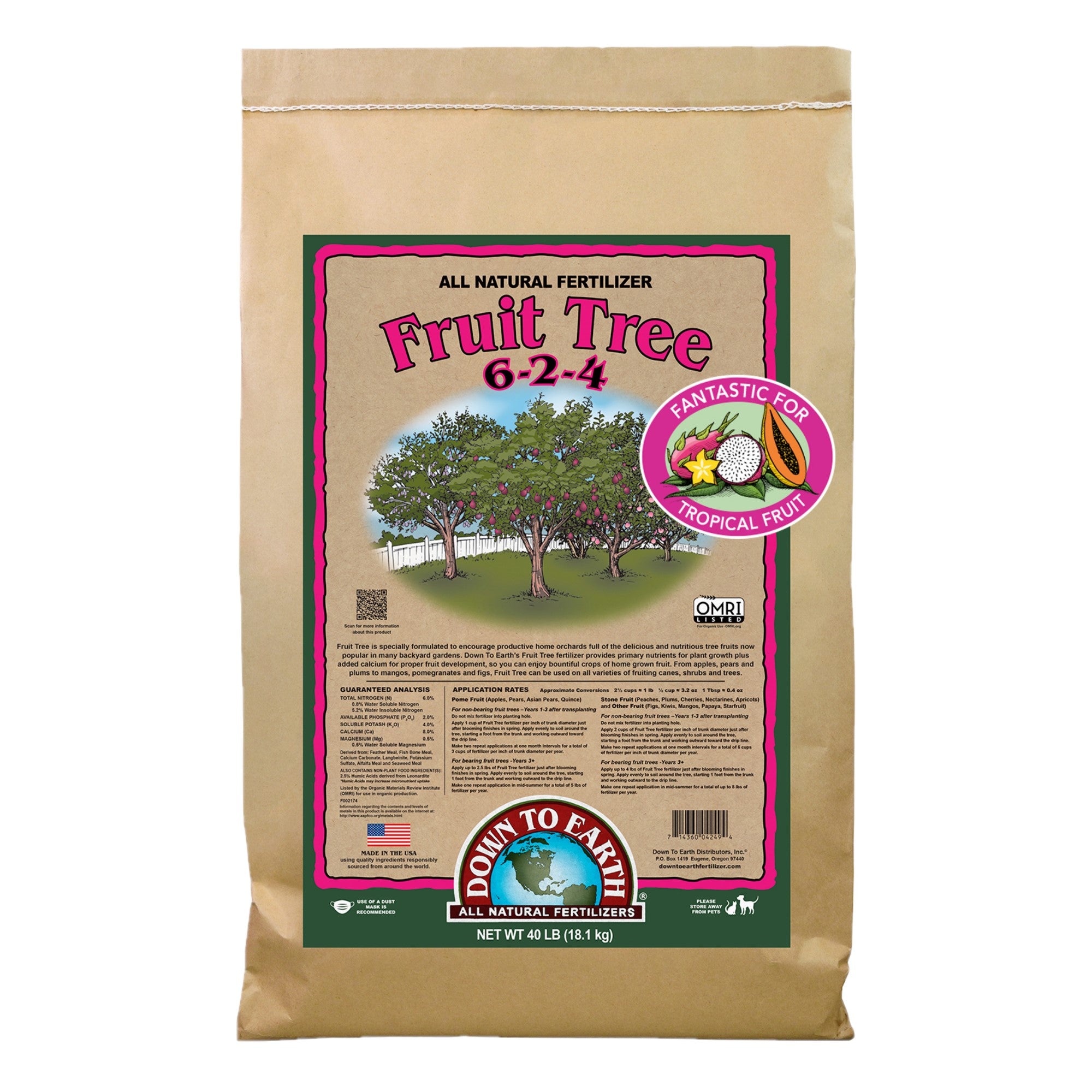 Down To Earth Organic Fruit Tree Fertilizer Mix 6-2-4
