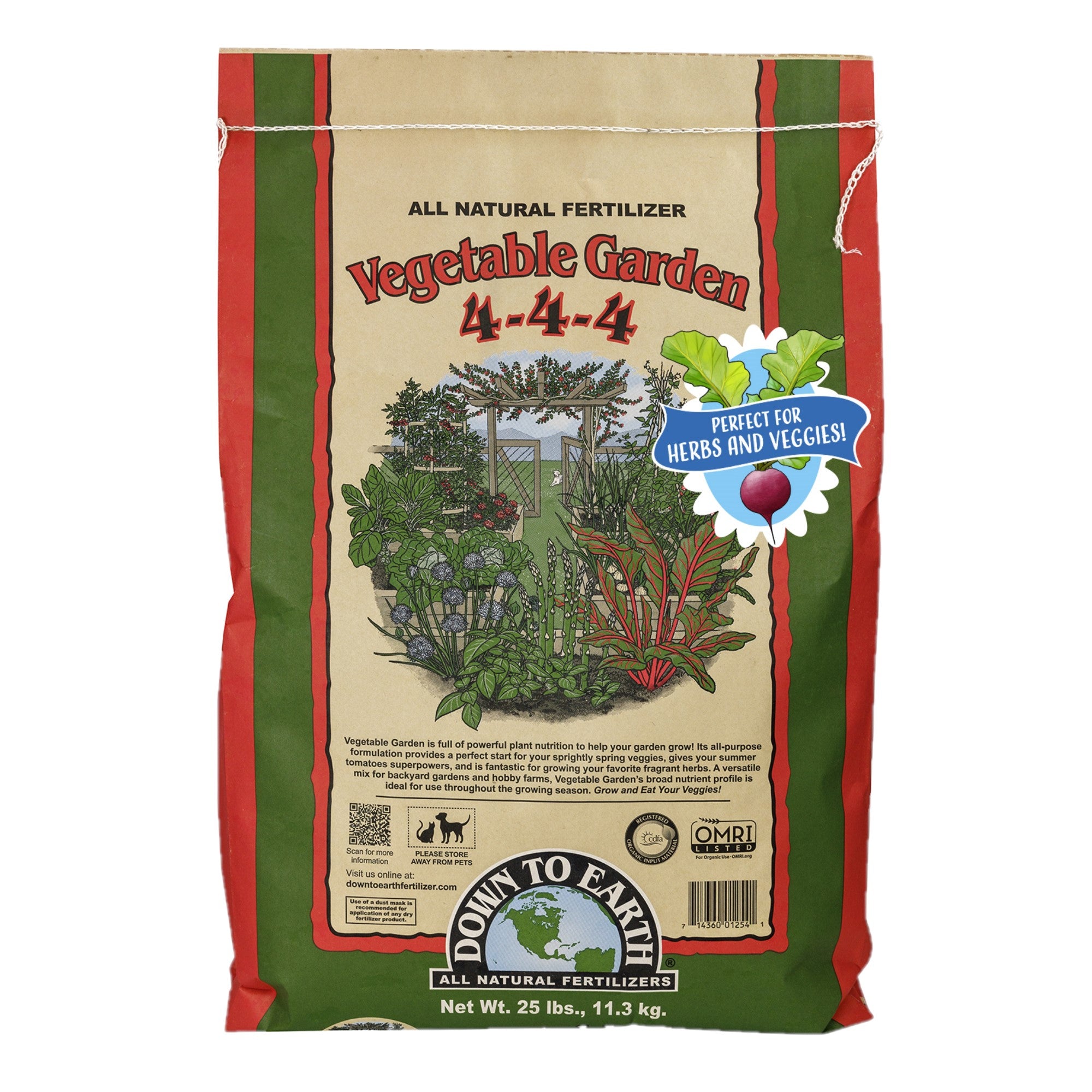 Down to Earth Organic Vegetable Garden Fertilizer 4-4-4