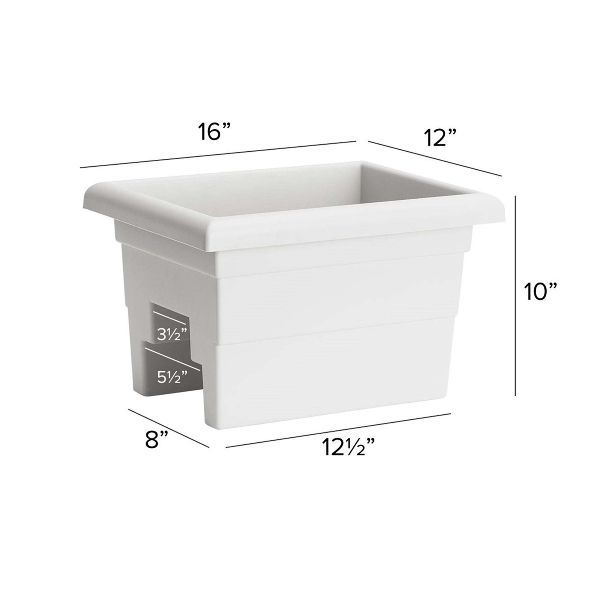 Novelty Countryside Flower Box Planter, White 16"