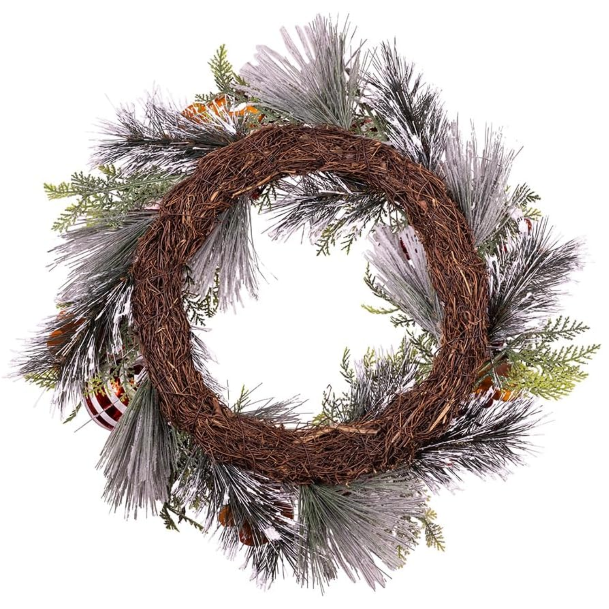 Kurt Adler Un-Lit Gingerbread Flocked Wreath, 20in