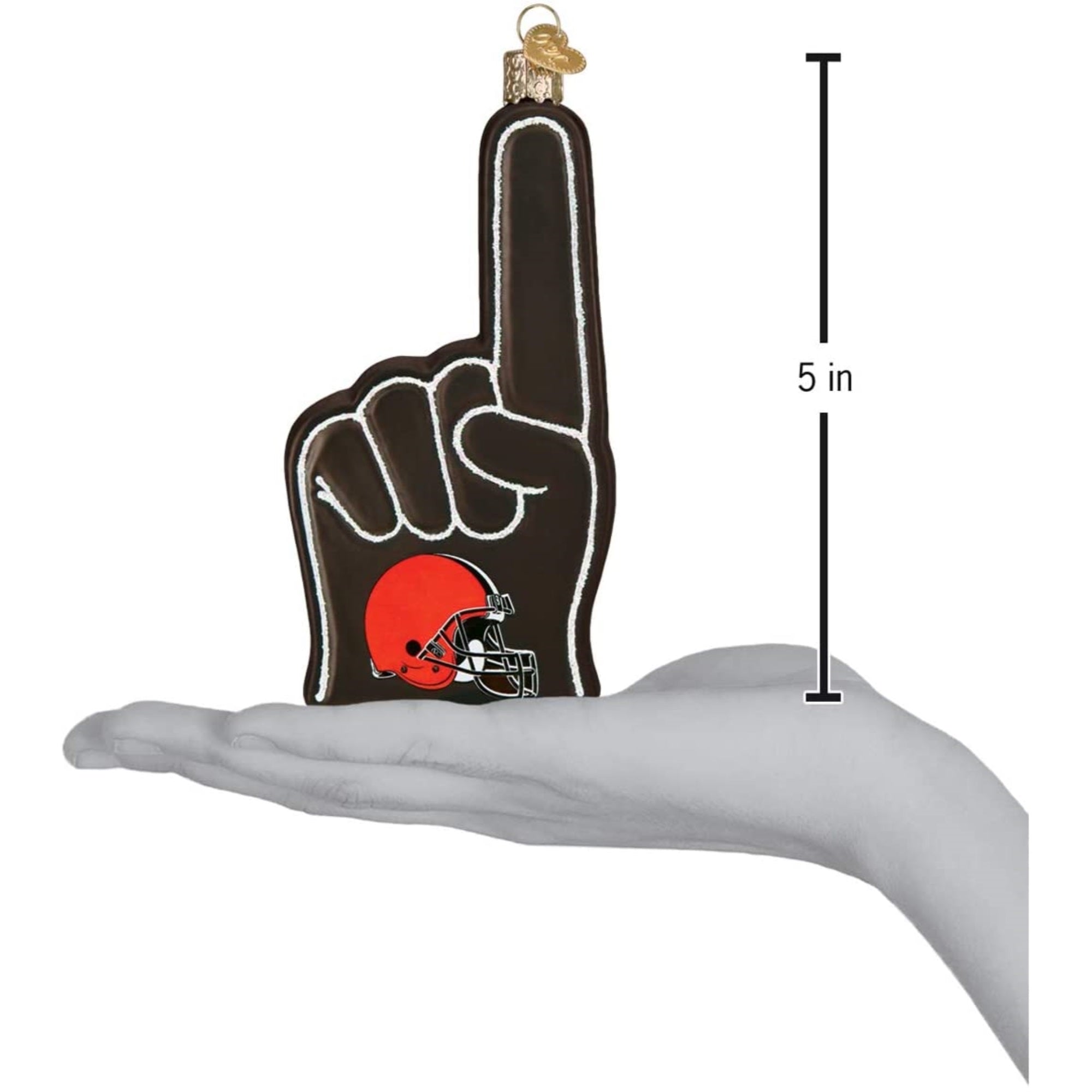 Old World Christmas Blown Glass Ornament for Christmas Tree, Cleveland Browns Foam Finger