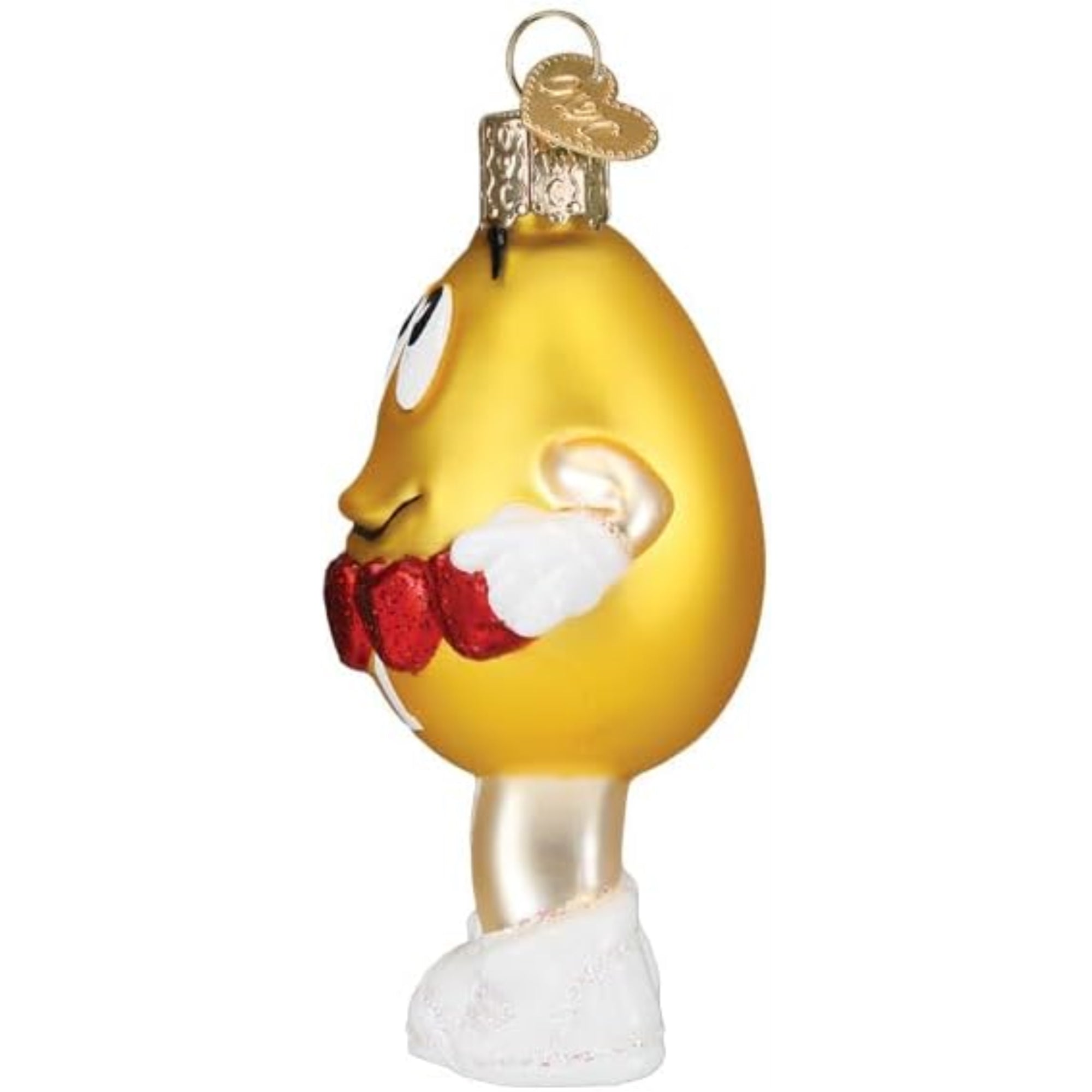 Old World Christmas Blown Glass Ornament for Christmas Tree, M&M'S  Yellow Love You (with OWC Gift Box)
