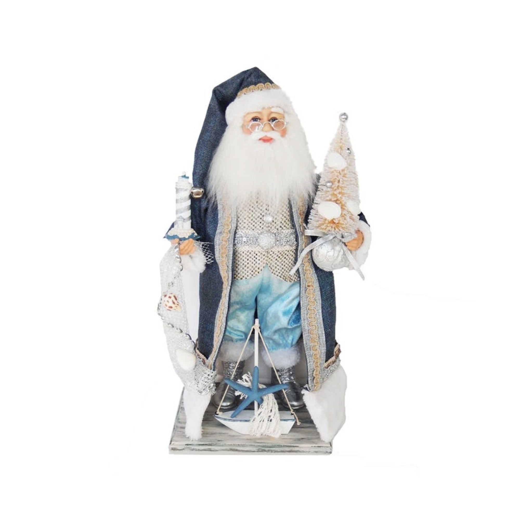 Kurt Adler KSA Kringles Nautical Santa with Lighthouse, 18.5"