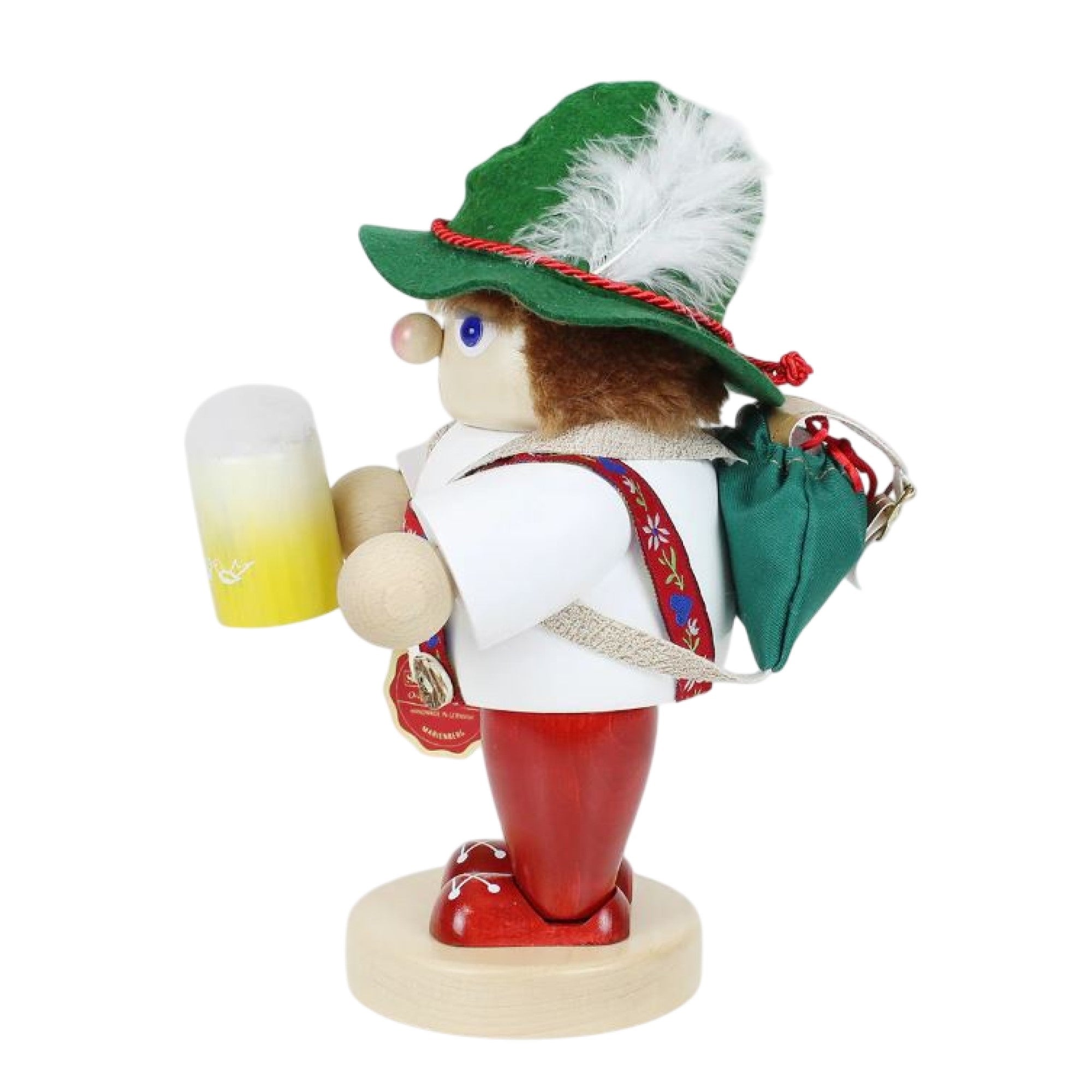 Steinbach Wooden Big Smoker Nutcracker, Bavarian Hiker, 10in