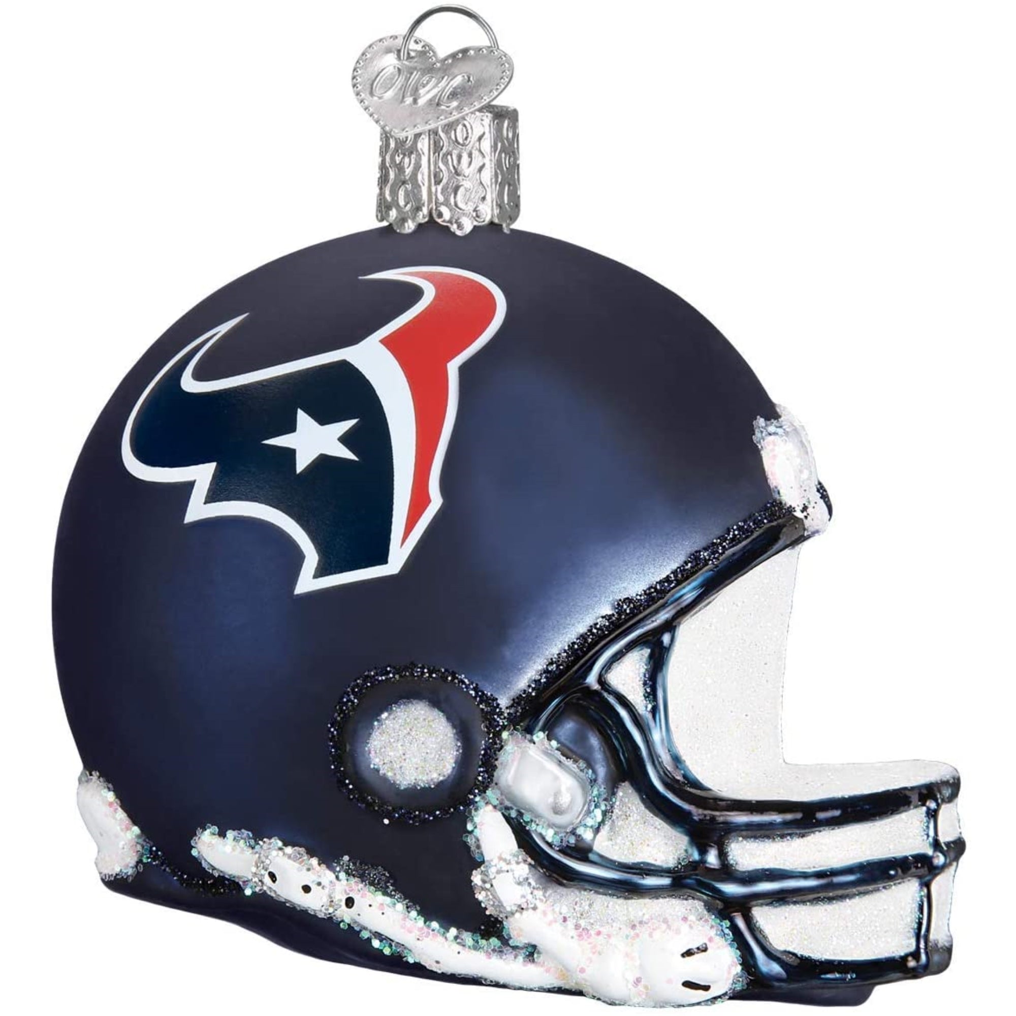 Old World Christmas Blown Glass Ornament for Christmas Tree, Houston Texans Helmet