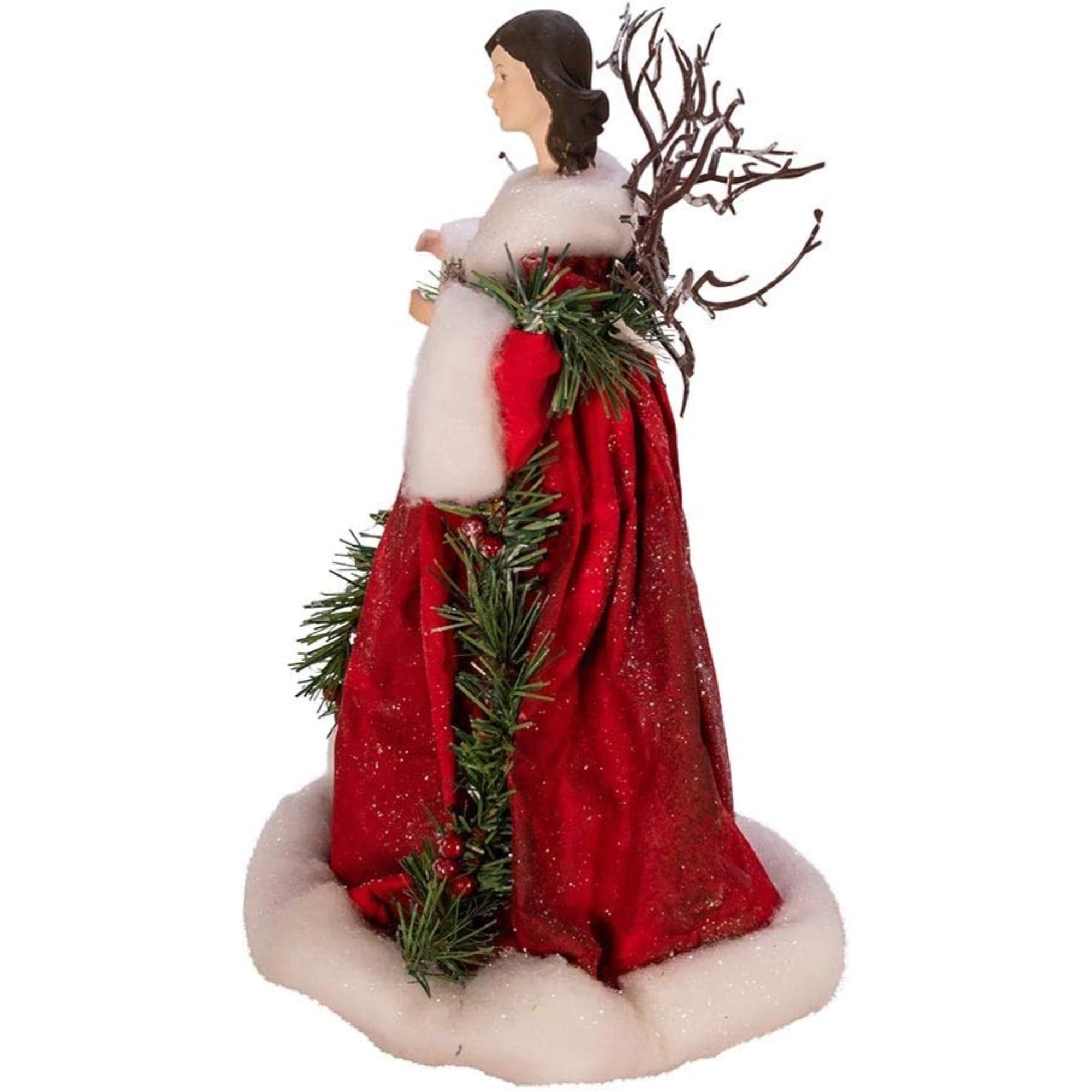 Kurt Adler Fabric Mache Angel Christmas Tree Topper, 14in