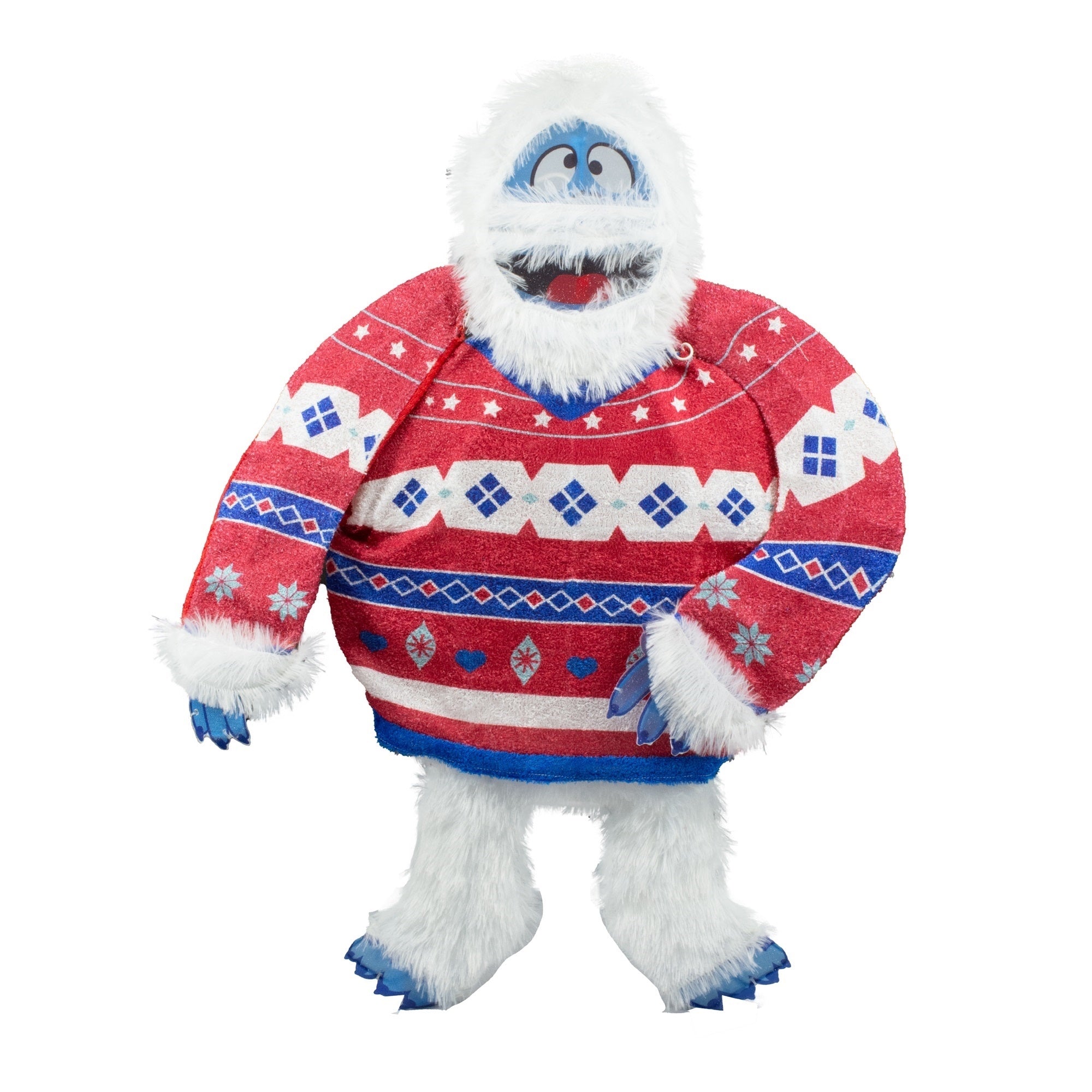 ProductWorks Rudolph Pre-Lit Christmas Yard Decoration, Bumble in Sweater, 32in