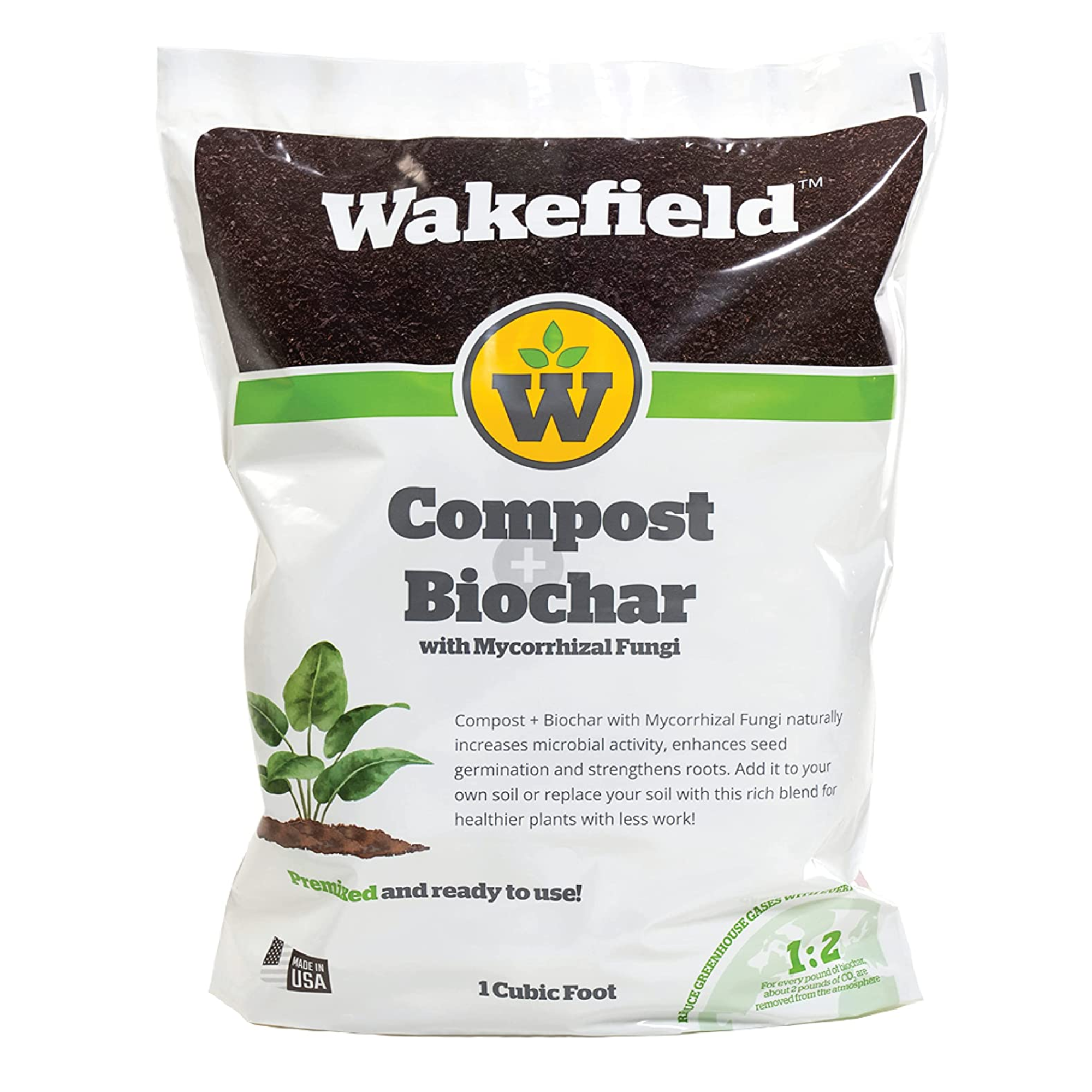 Wakefield Compost + Biochar with Mycorrhizal Fungi Organic Compost Mix