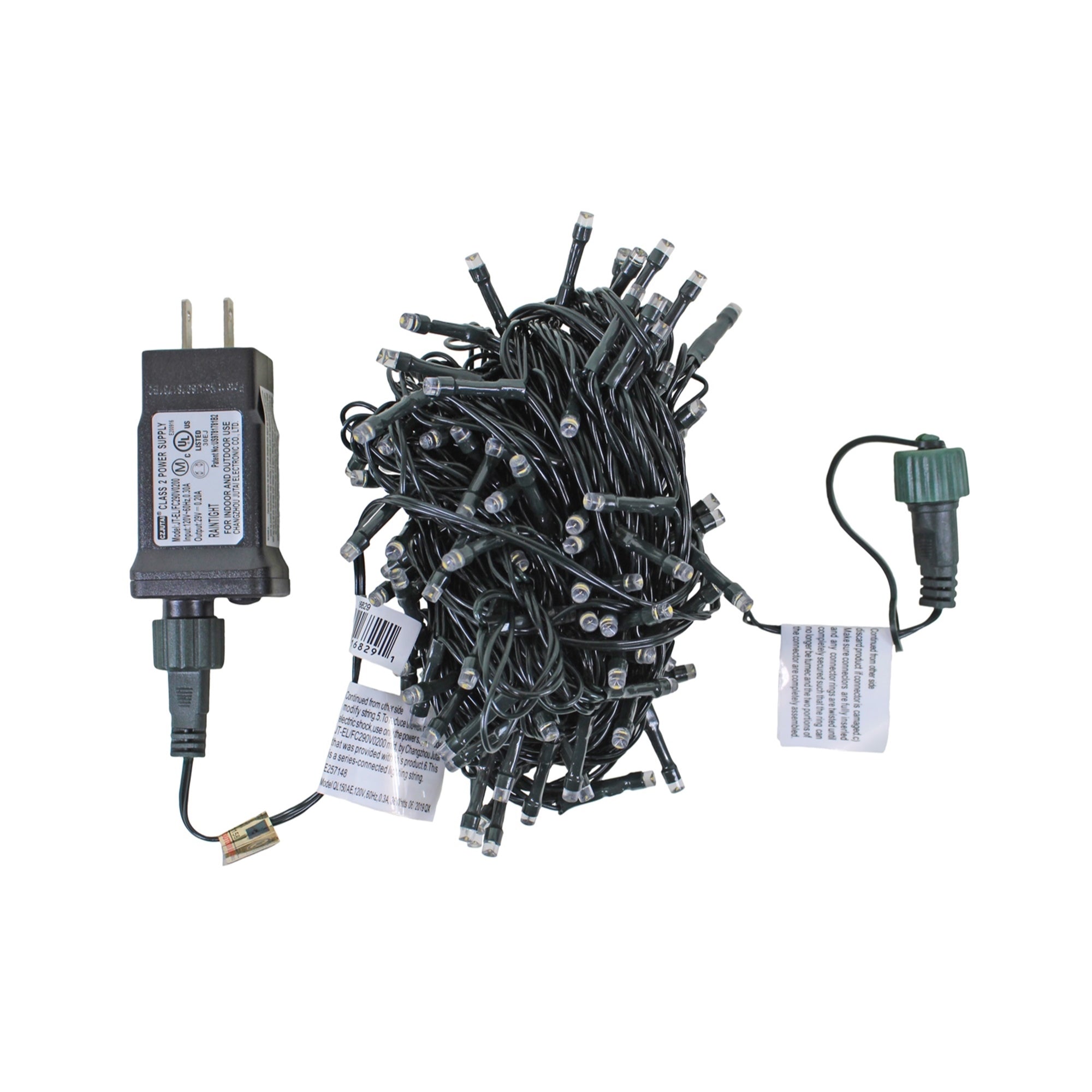 ProductWorks Indoor/Outdoor 150 LED-Micro Bulbs String Light Set with 8-Function Controller, Brilliant White, 36ft