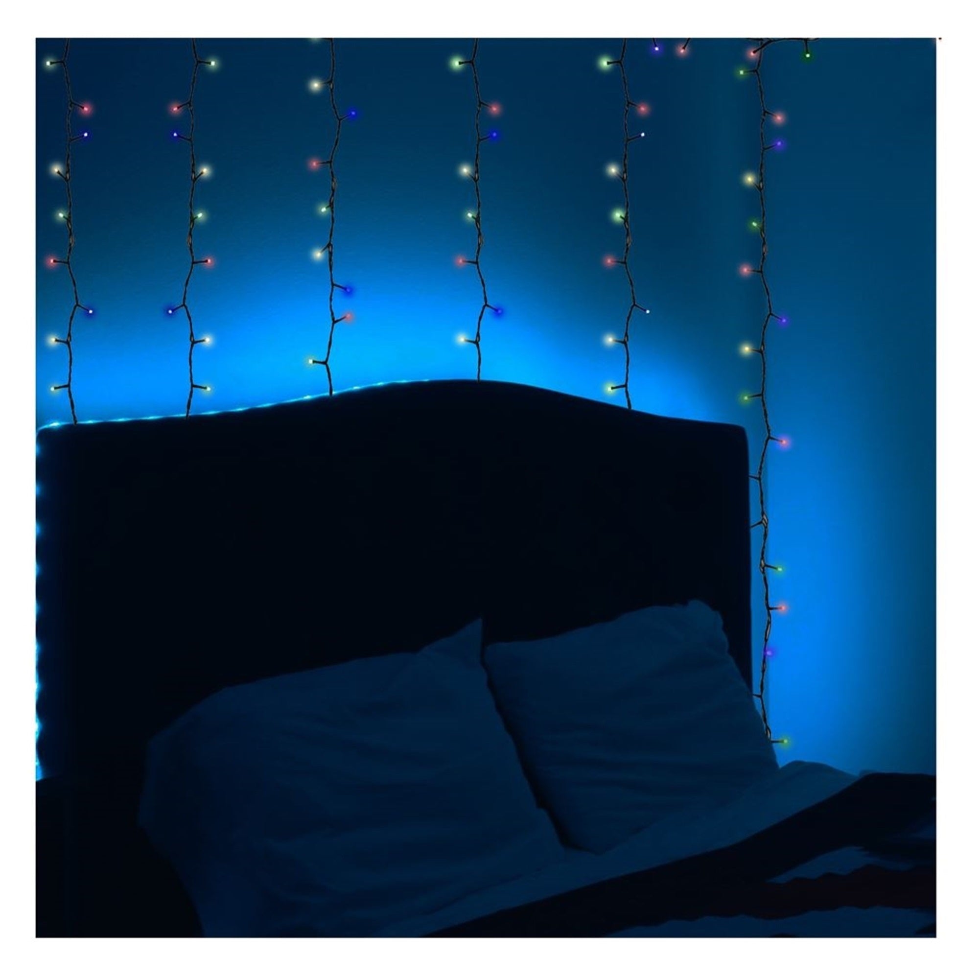 ProductWorks Indoor/Outdoor 150 LED-Micro Bulbs String Light Set with 8-Function Controller, Brilliant Multicolored, 36ft