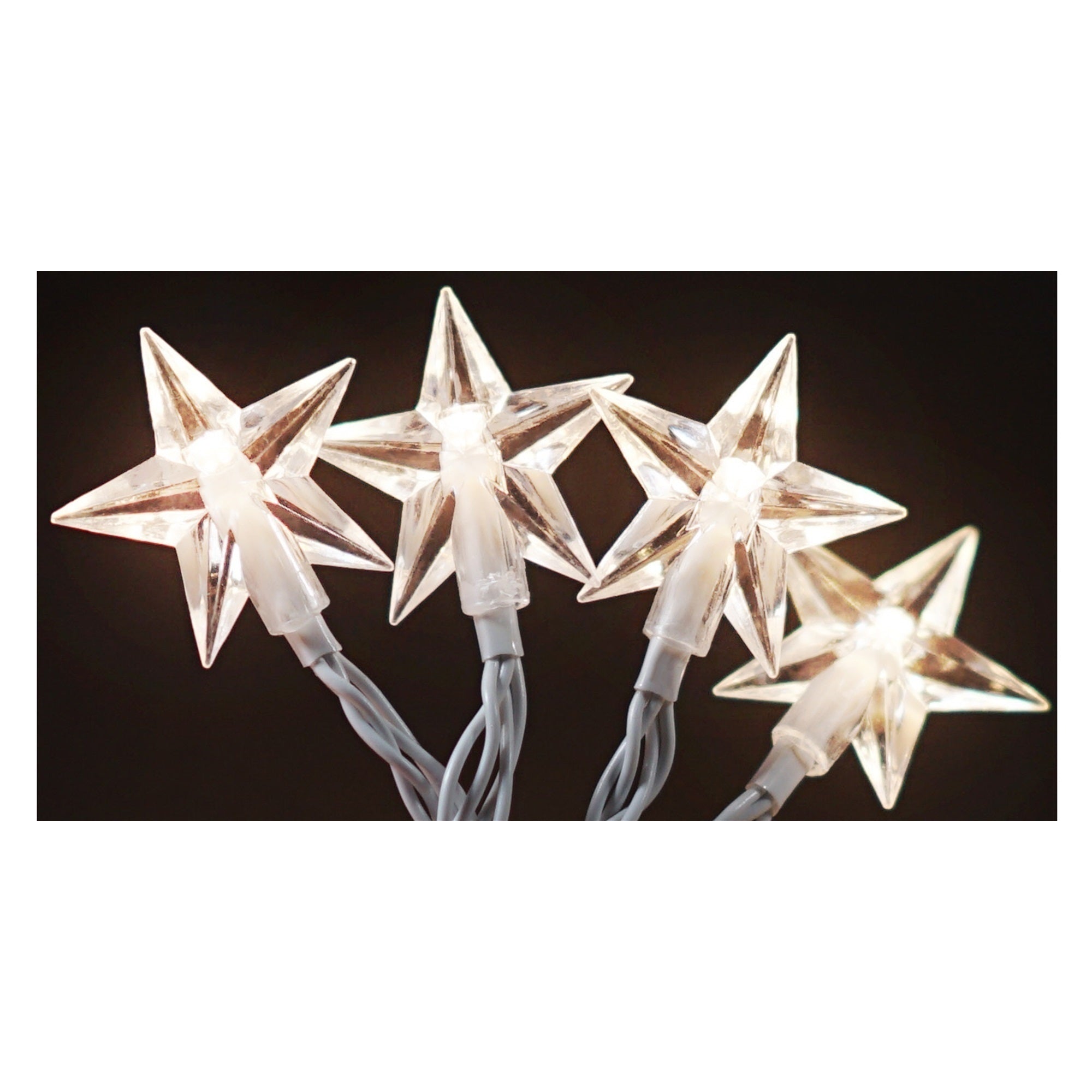 ProductWorks Indoor/Outdoor 300 LED-Star String Light Curtain with 8-Function Controller, Warm White, 6.5ft x 10ft