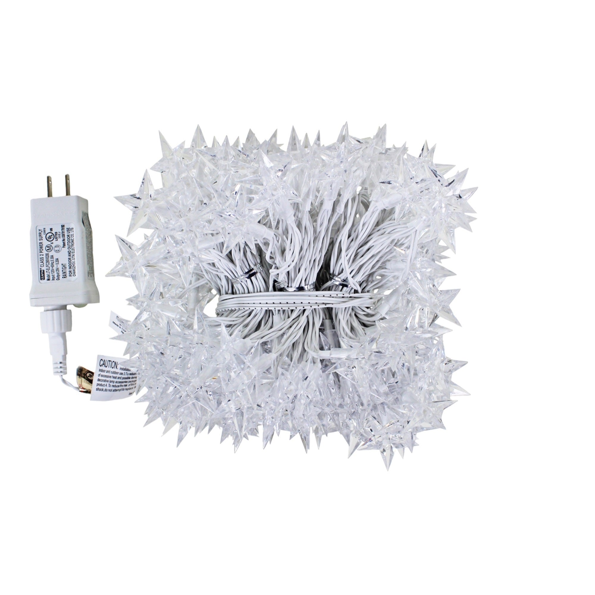 ProductWorks Indoor/Outdoor 300 LED-Star String Light Curtain with 8-Function Controller, Warm White, 6.5ft x 10ft