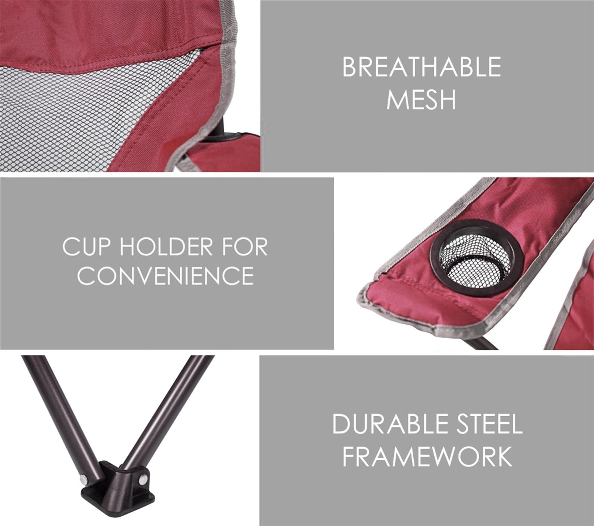 Four Seasons Courtyard XL Self-Enclosing Quad Chair – Folding Portable Chair, Assorted (1 Pack)