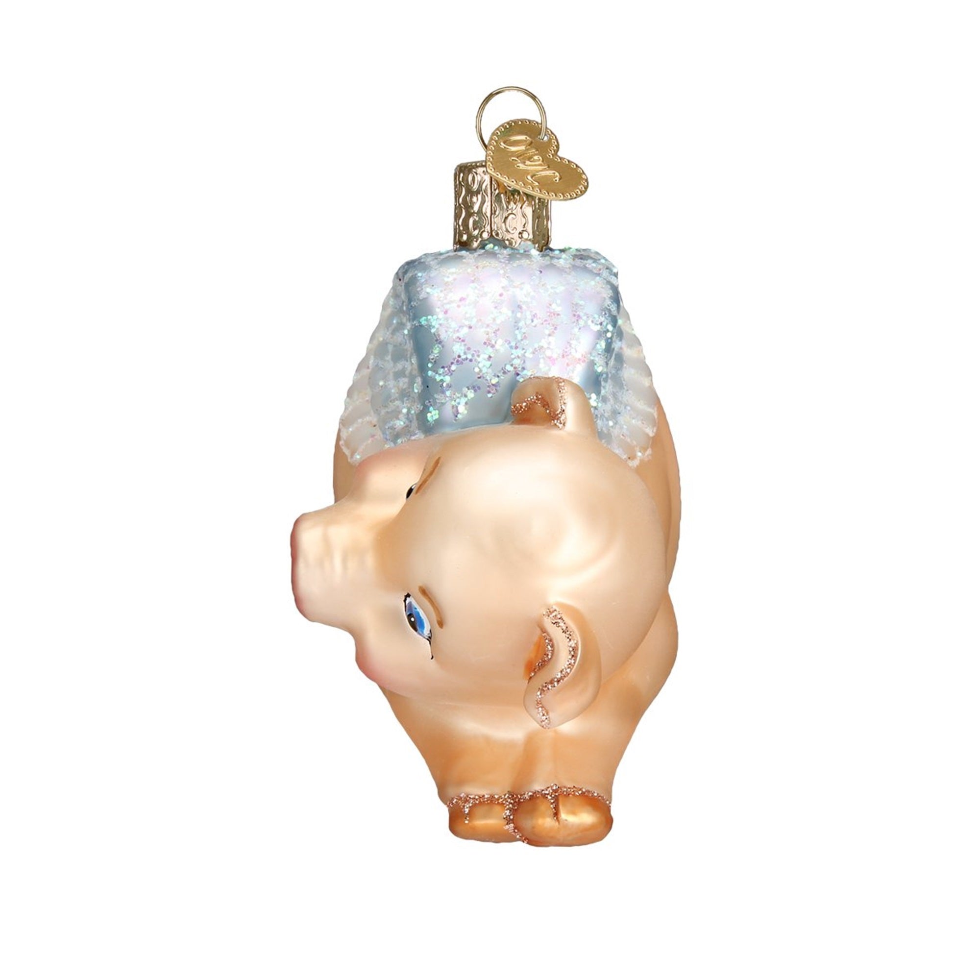 Old World Christmas Blown Glass Ornaments for Christmas Tree, Flying Pig