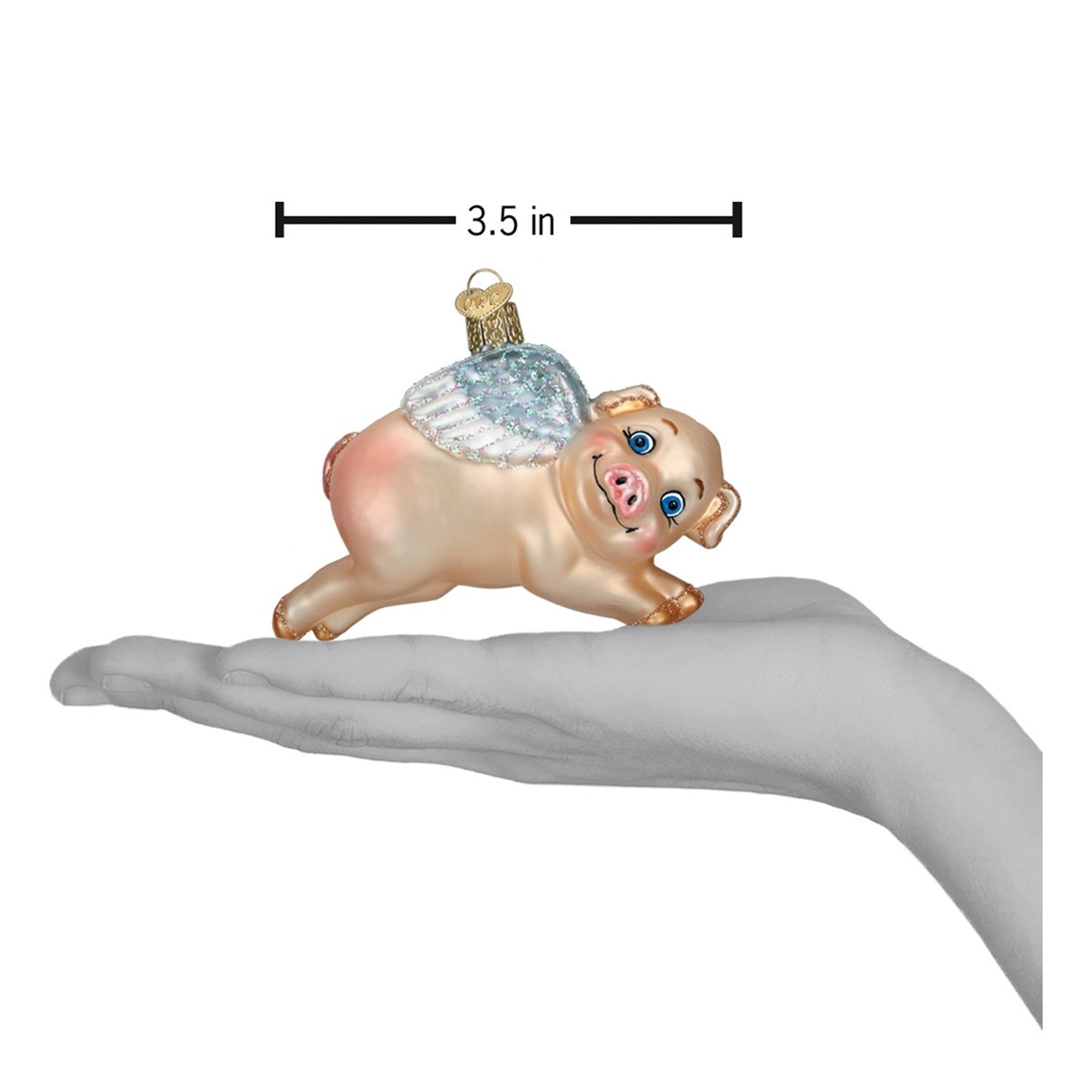 Old World Christmas Blown Glass Ornaments for Christmas Tree, Flying Pig