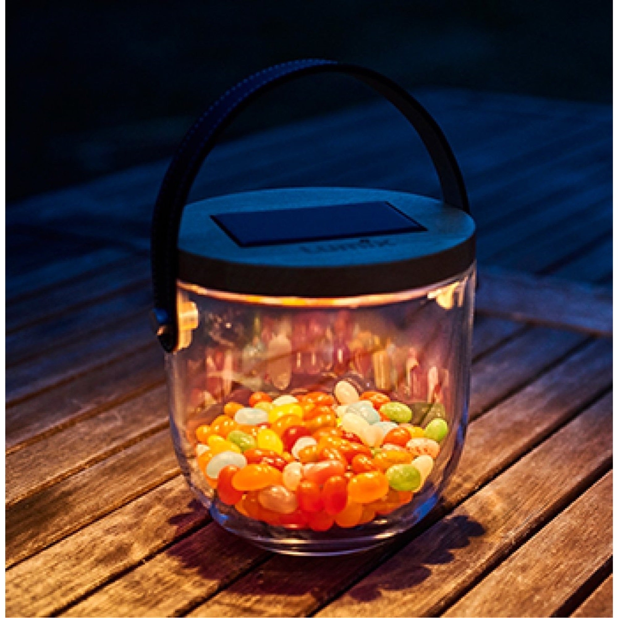 Krinner Lumix Solar-Powered Home Decoration Glass LED Display Jar, 6in
