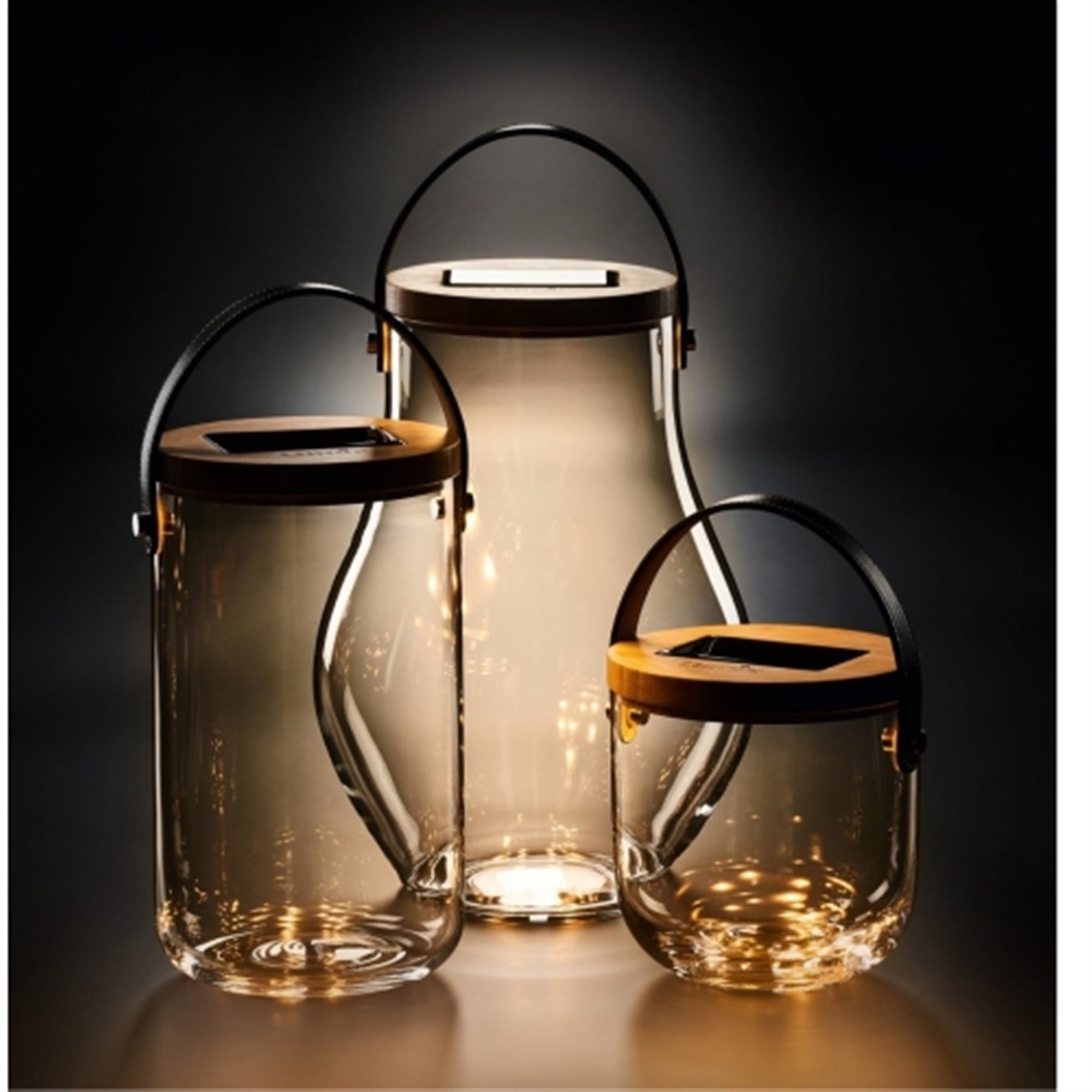Krinner Lumix Solar-Powered Home Decoration Glass LED Display Jar, 13.5in
