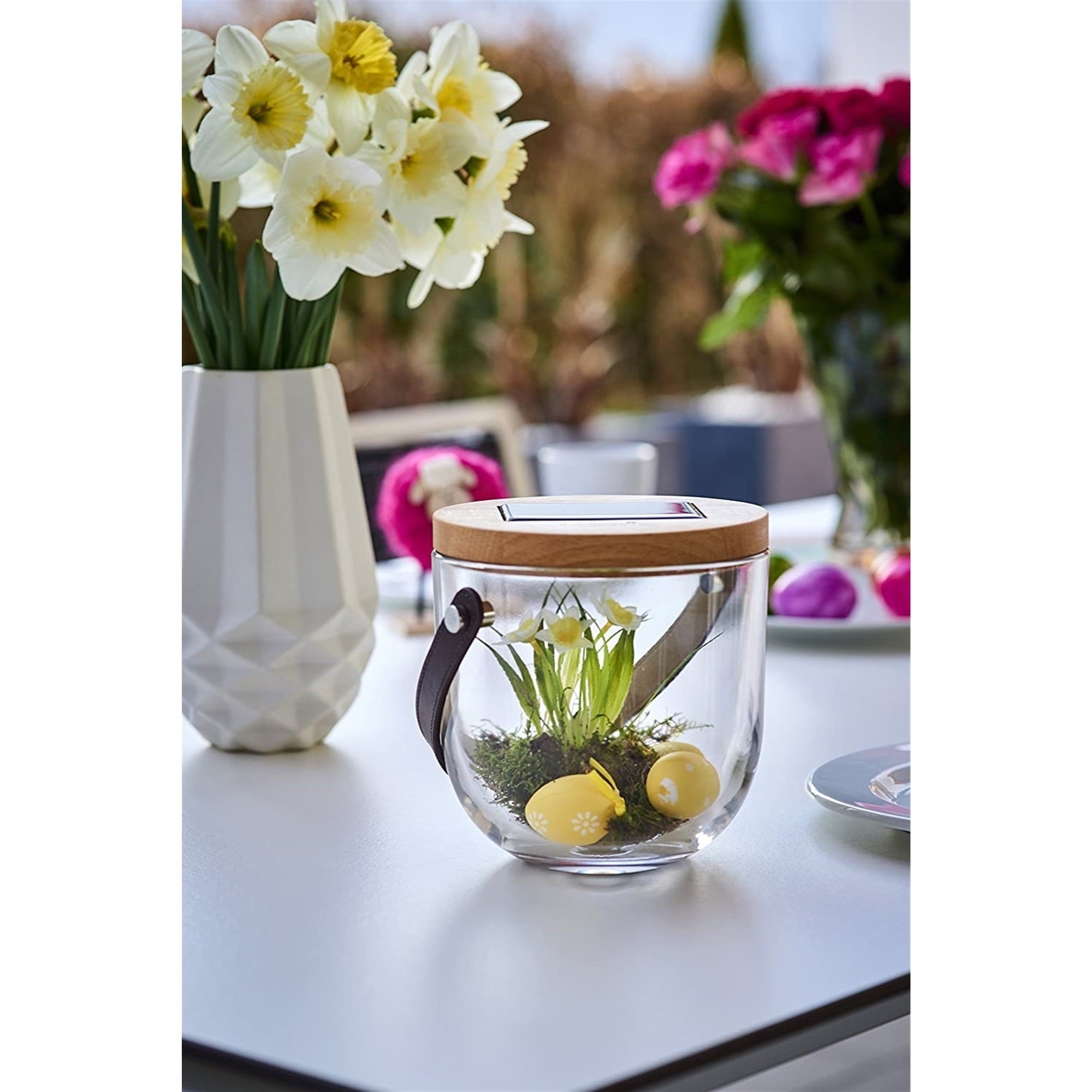 Krinner Lumix Solar-Powered Home Decoration Glass LED Display Jar, 6in