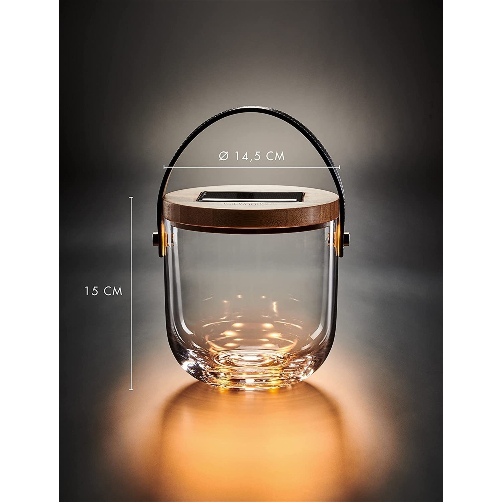 Krinner Lumix Solar-Powered Home Decoration Glass LED Display Jar, 6in