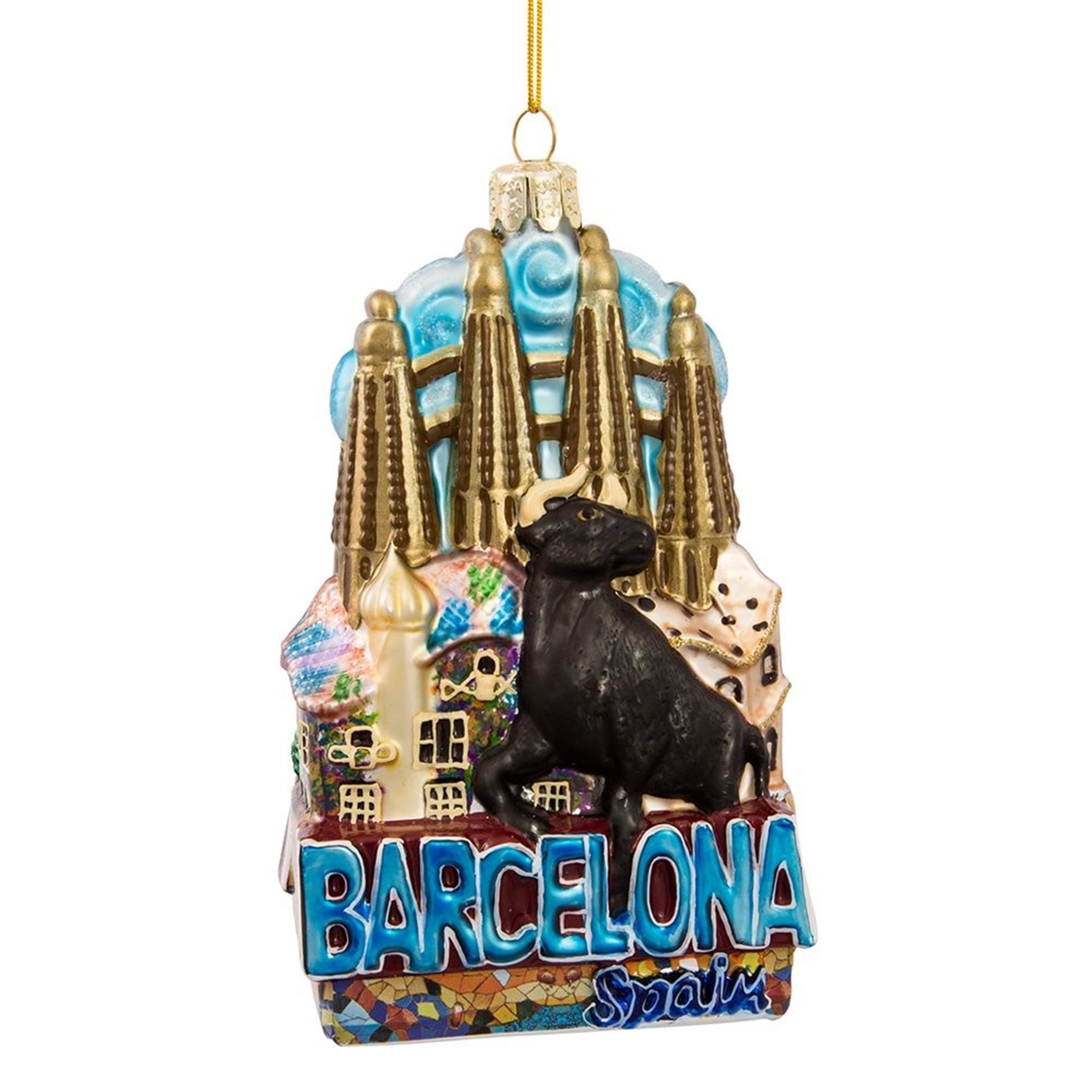 Kurt Adler Glass Ornament for Christmas Tree, Barcelona