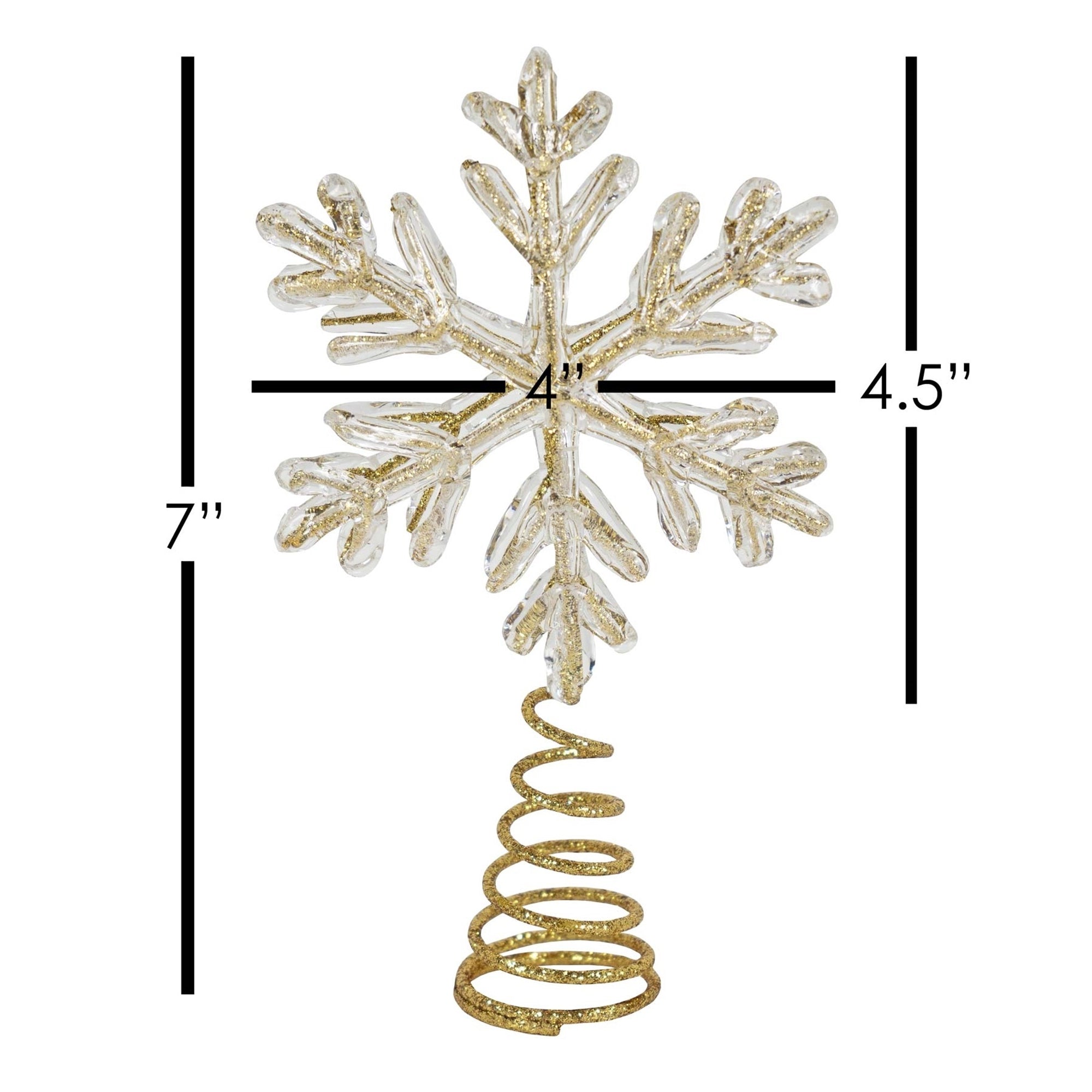 Kurt Adler Miniature Christmas Tree Topper, Gold Snowflake, 7"