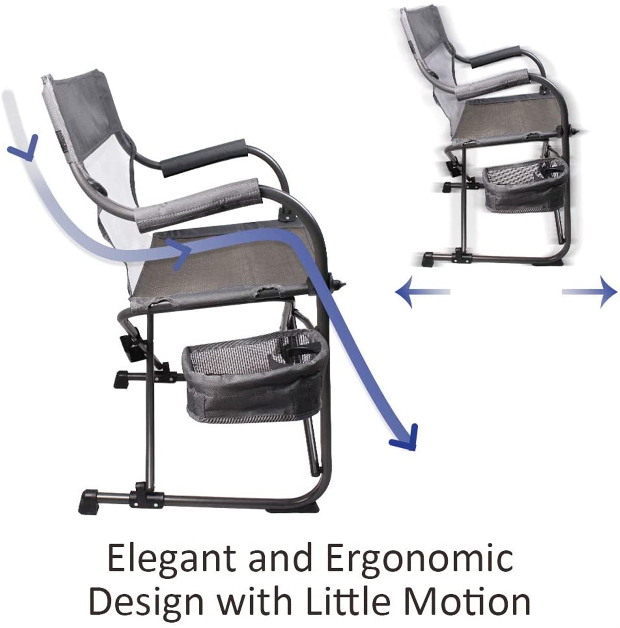 Zenree Heavy Duty Portable Foldable Director's Chair, Gray