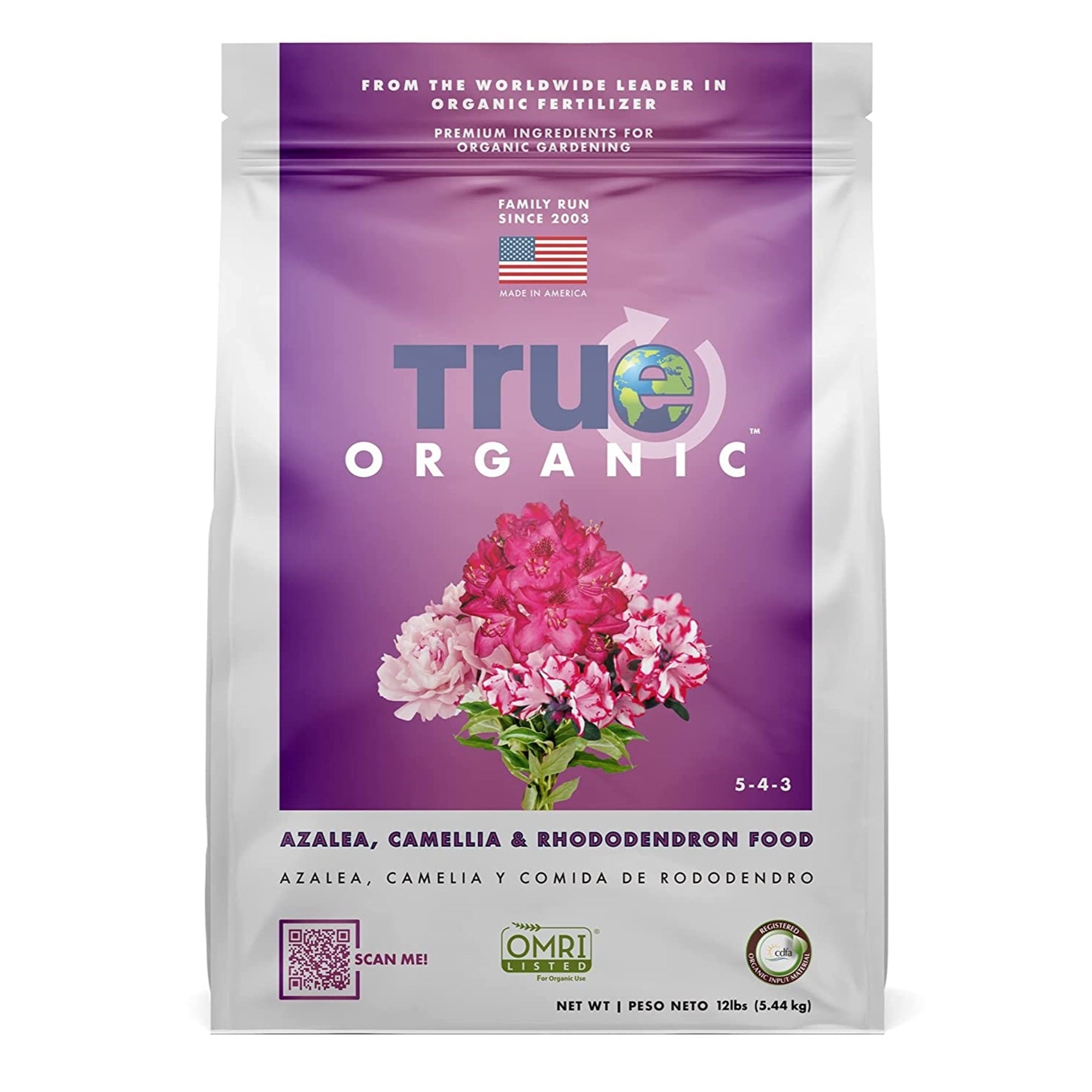 True Organic Granular 5-4-3 Azalea, Camelia & Rhododendron Food, 12lb