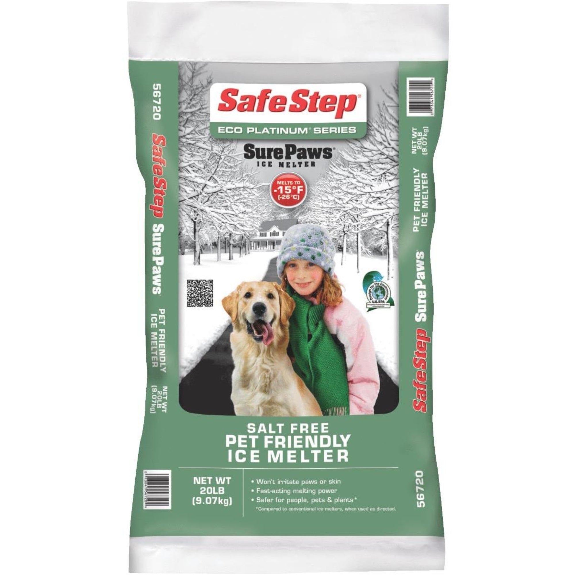 Safe Step Sure Paws Pet-Friendly, Salt-Free, Fast-Acting Ice Melter, 20lbs