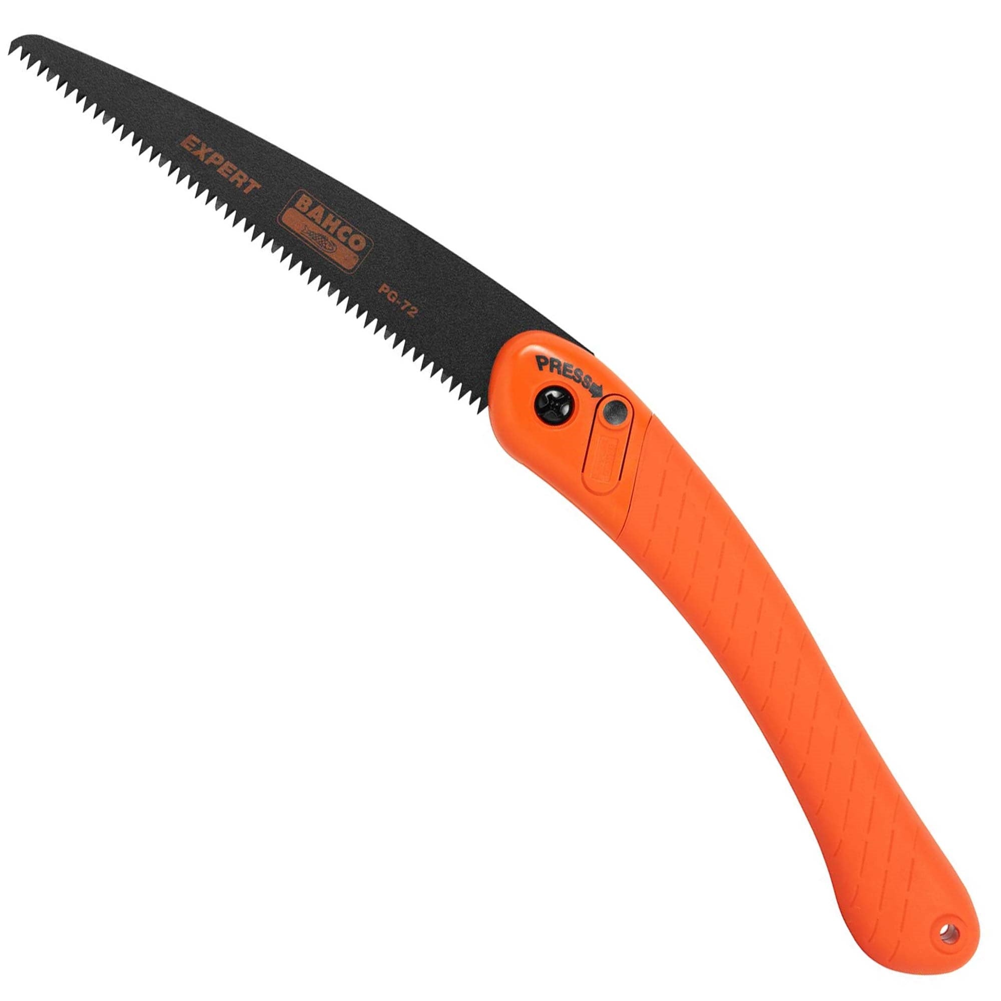 Bahco Folding Outdoor Garden Pruning Metal Hand Saw, Orange, 15.5"