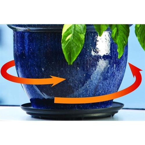 Bosmere Plastic Down Under Plant Saucer & Turner, Up to 250lb — Black, 12”