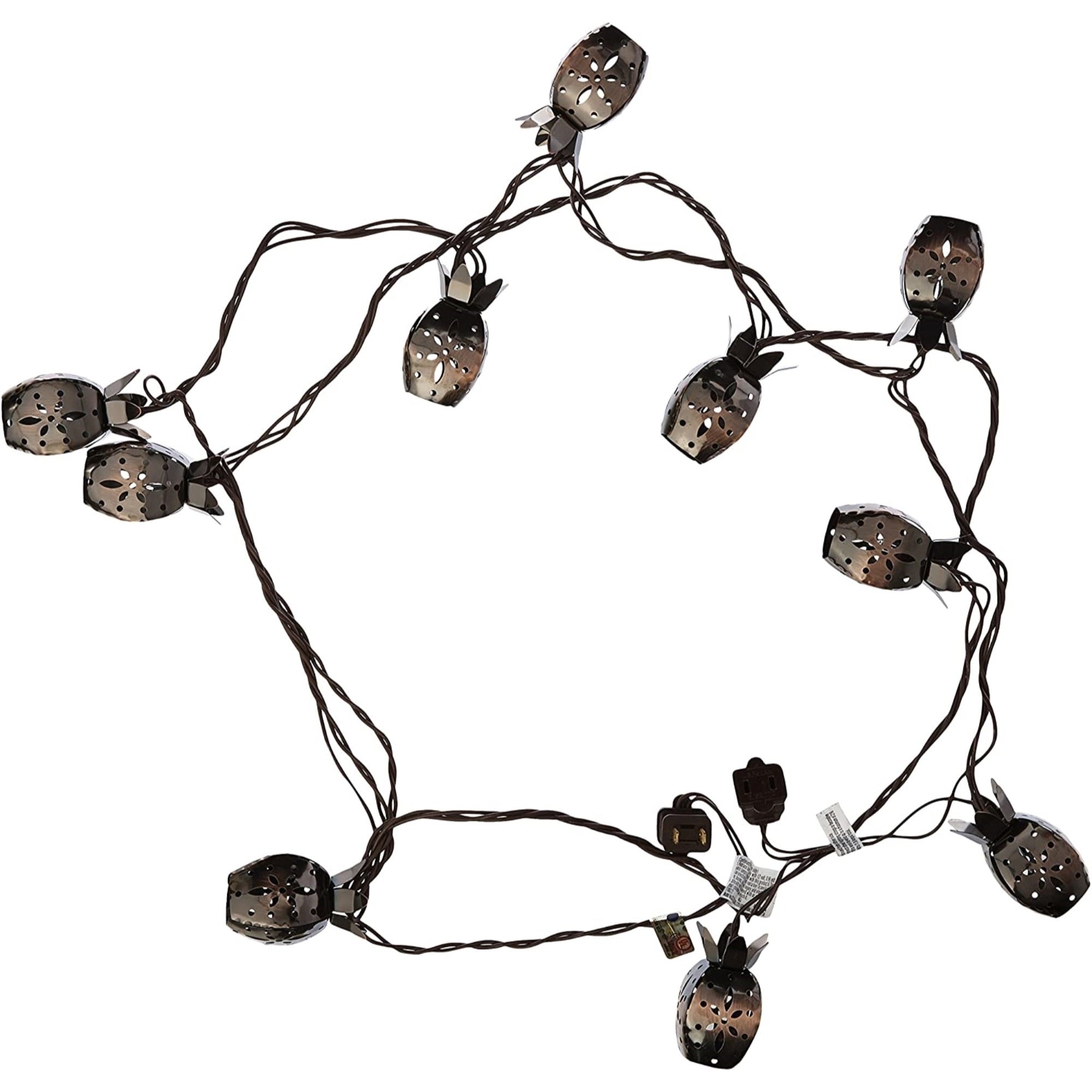 Four Seasons Courtyard 10-Light Electroplated Metal Cut Pineapple Set, 10'