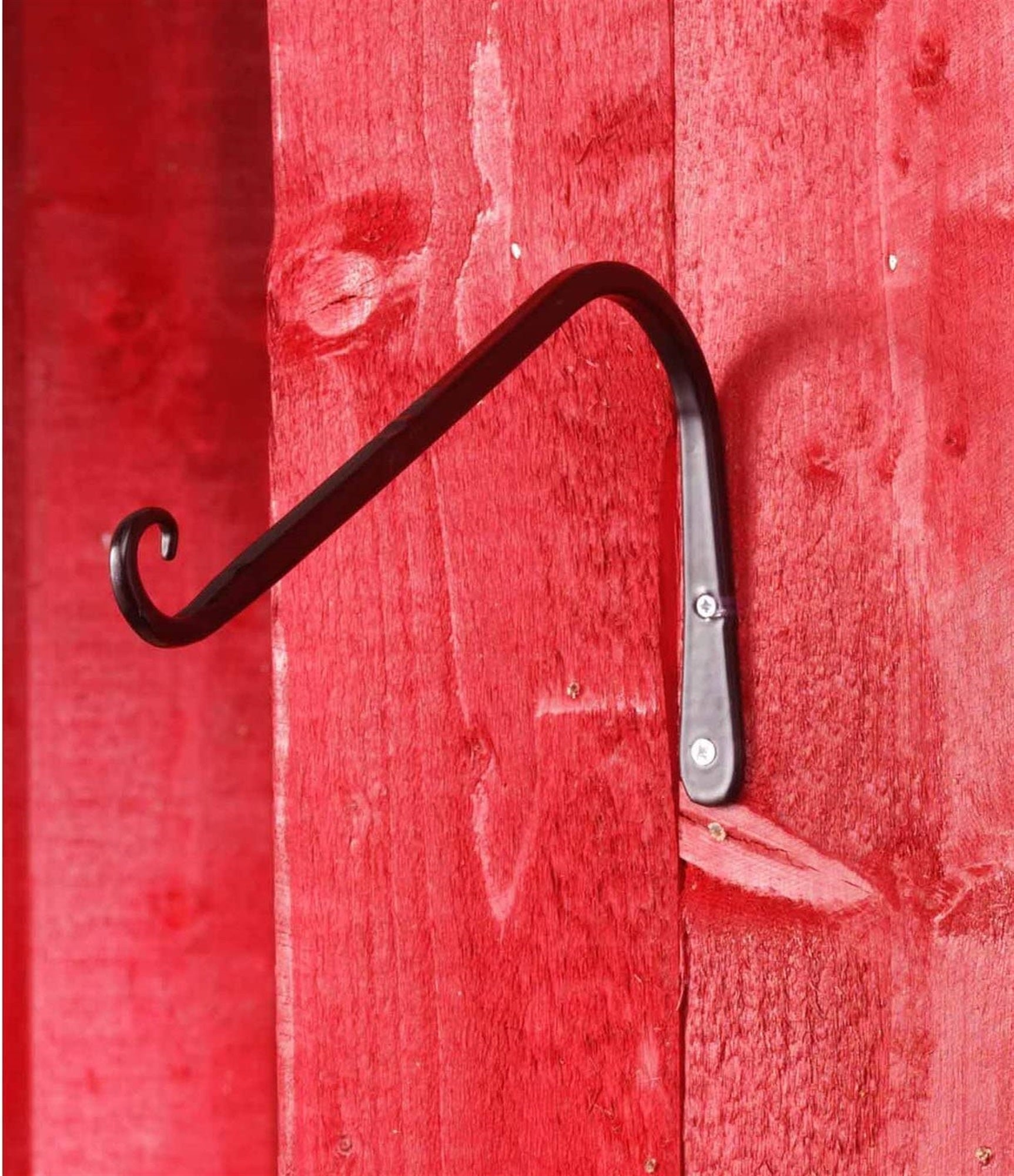 Hookery Angled Upturned Curved Hanger for Outdoor Hanging Decor – Feeders or Planters, Supports up to 25lb, Black, 12"