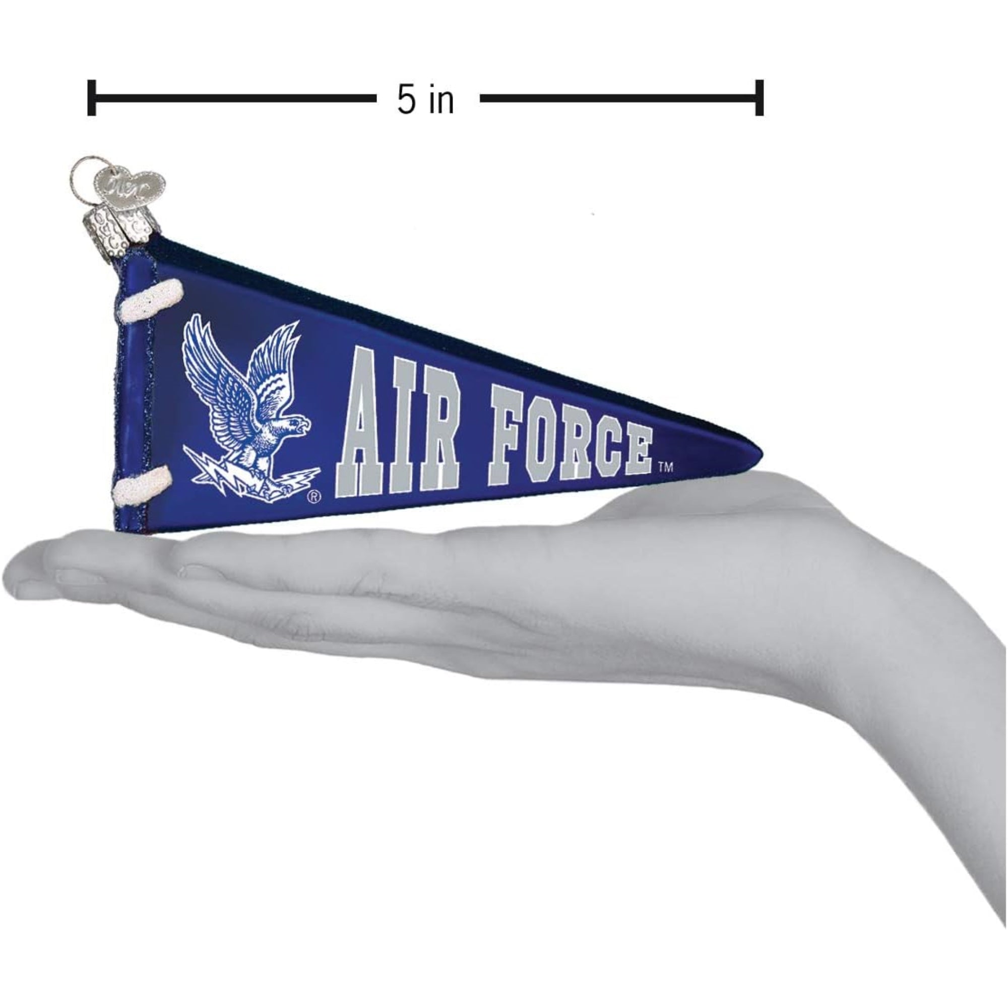 Old World Christmas Blown Glass Ornament for Christmas Tree, NCAA Air Force Falcons Pennant (with OWC Gift Box)