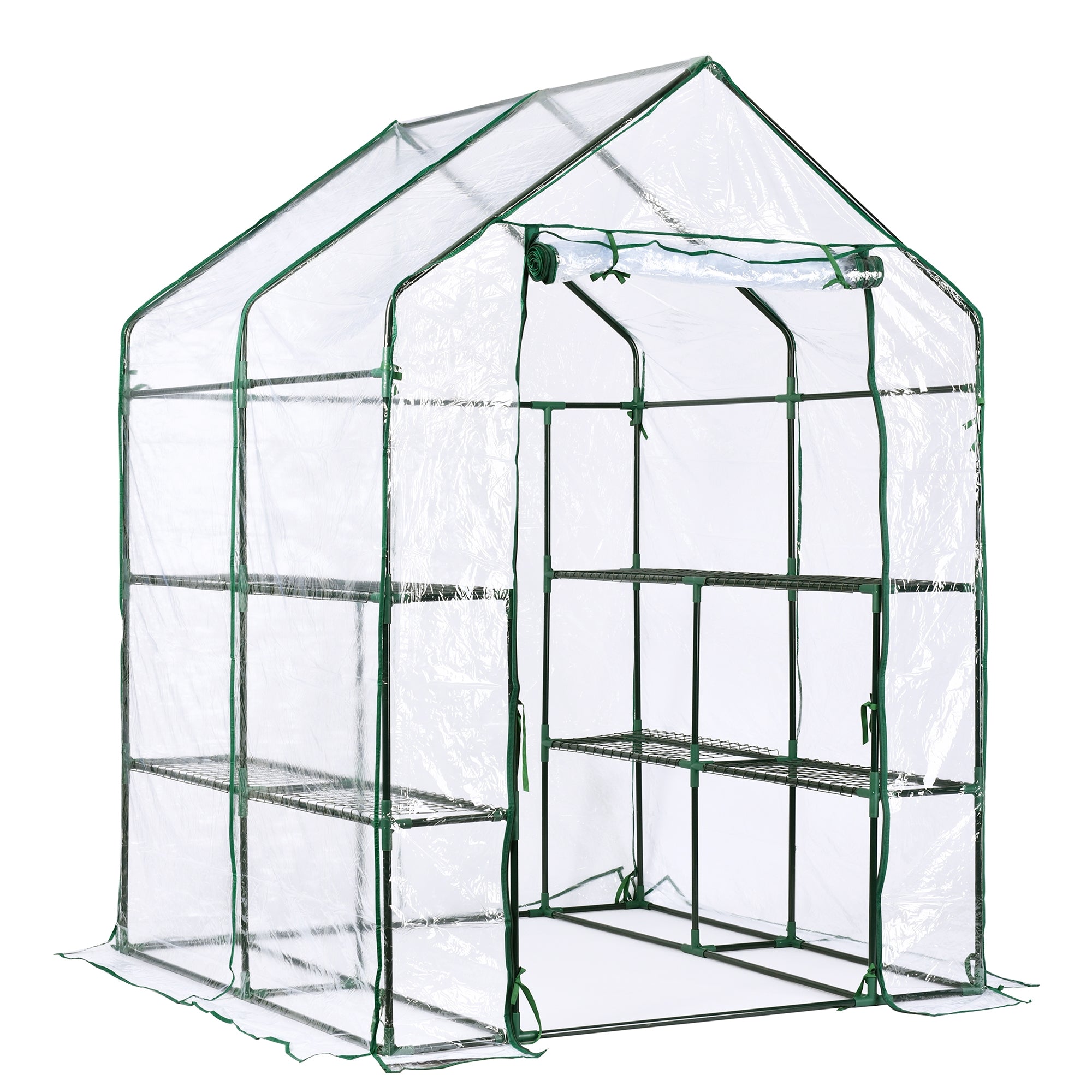 Garden Elements Plastic Indoor/Outdoor Standing Greenhouse, Clear, Large, 77"