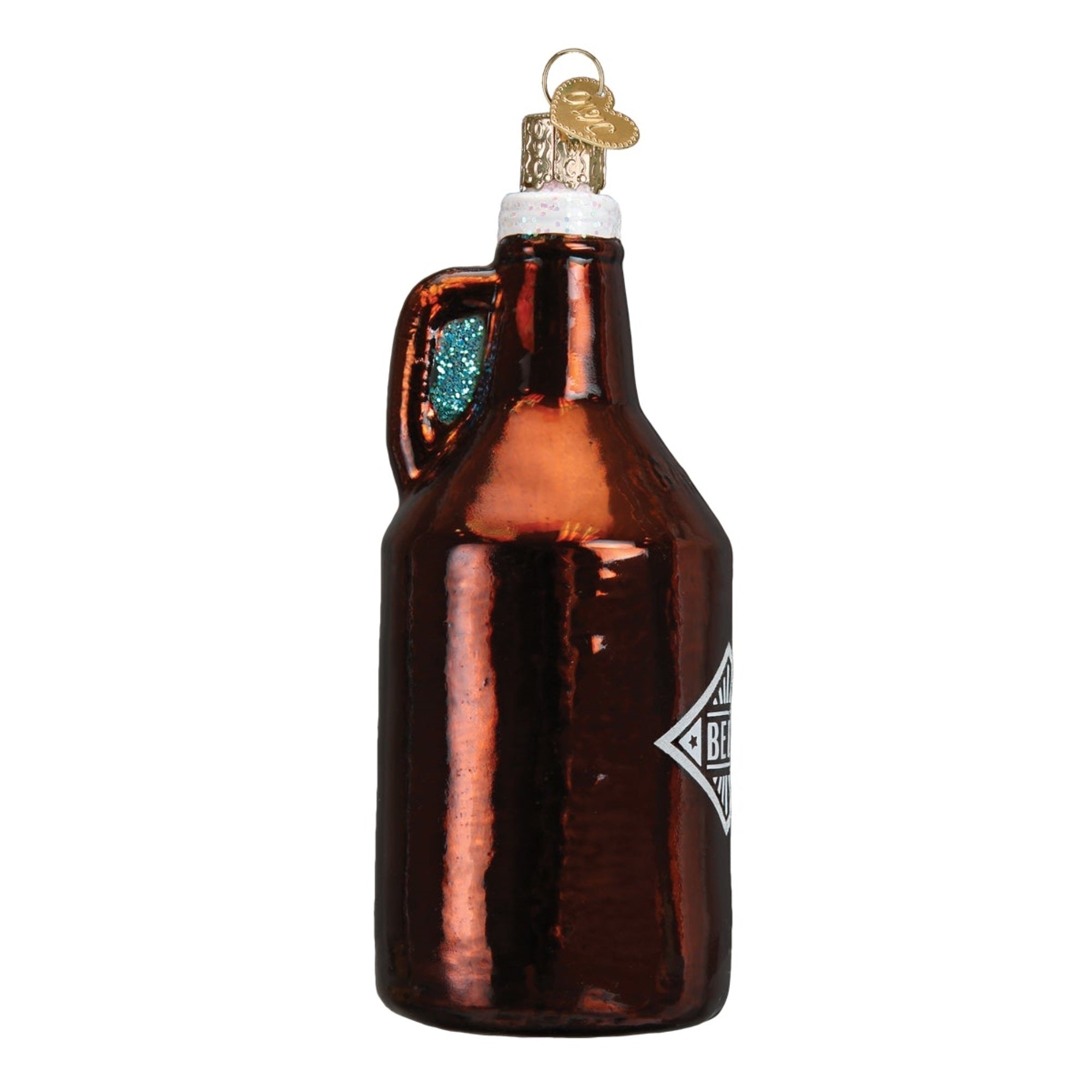 Old World Christmas Blown Glass Ornament for Christmas Tree, Beer Growler