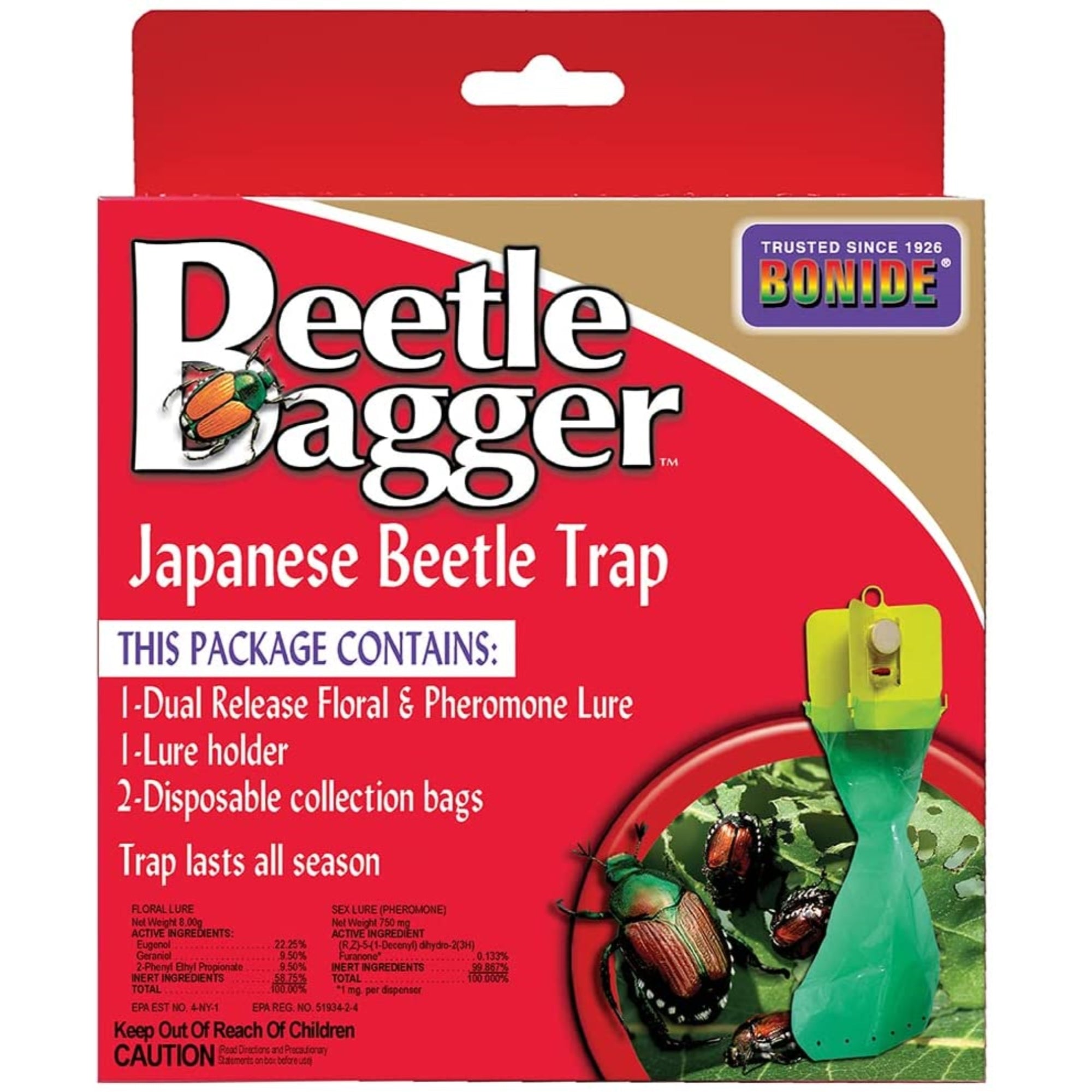Bonide Beetle Bagger Japanese Beetle Trap with Dual Release Lure