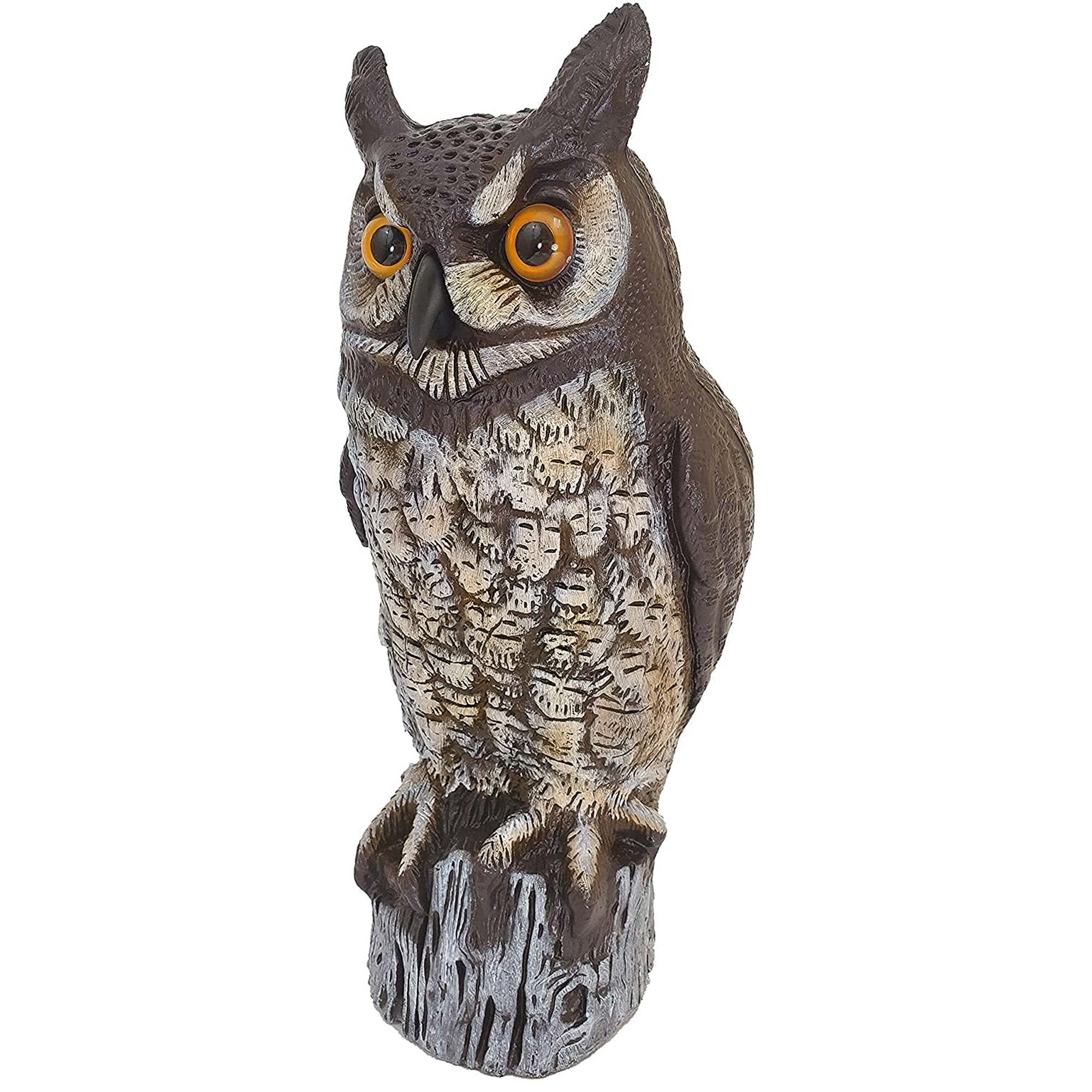 Dalen Great Horned Owl Decoy Pest Deterrent, 16” – Humane and Lifelike