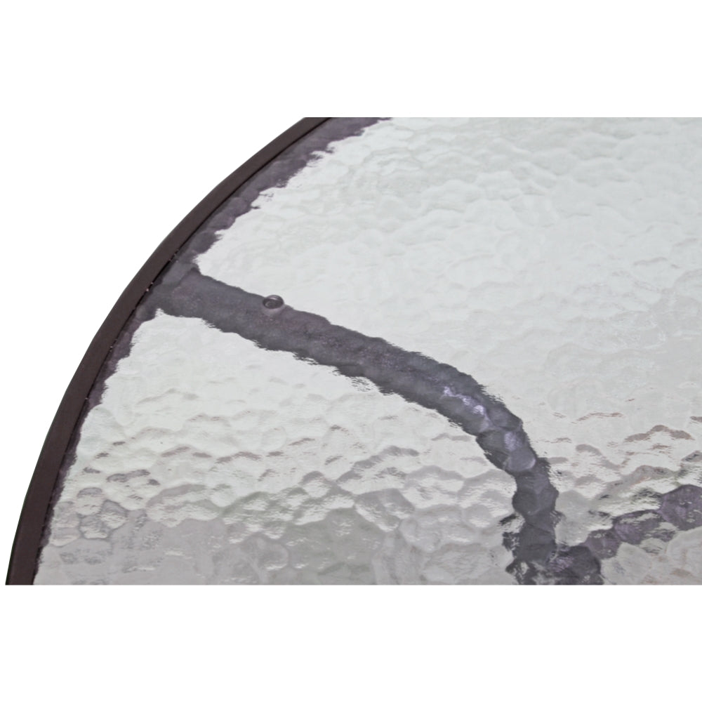 Garden Elements 40" Steel Table with 4 Swivel Rocker Chairs Patio Dining Set, Brown (5-Piece)