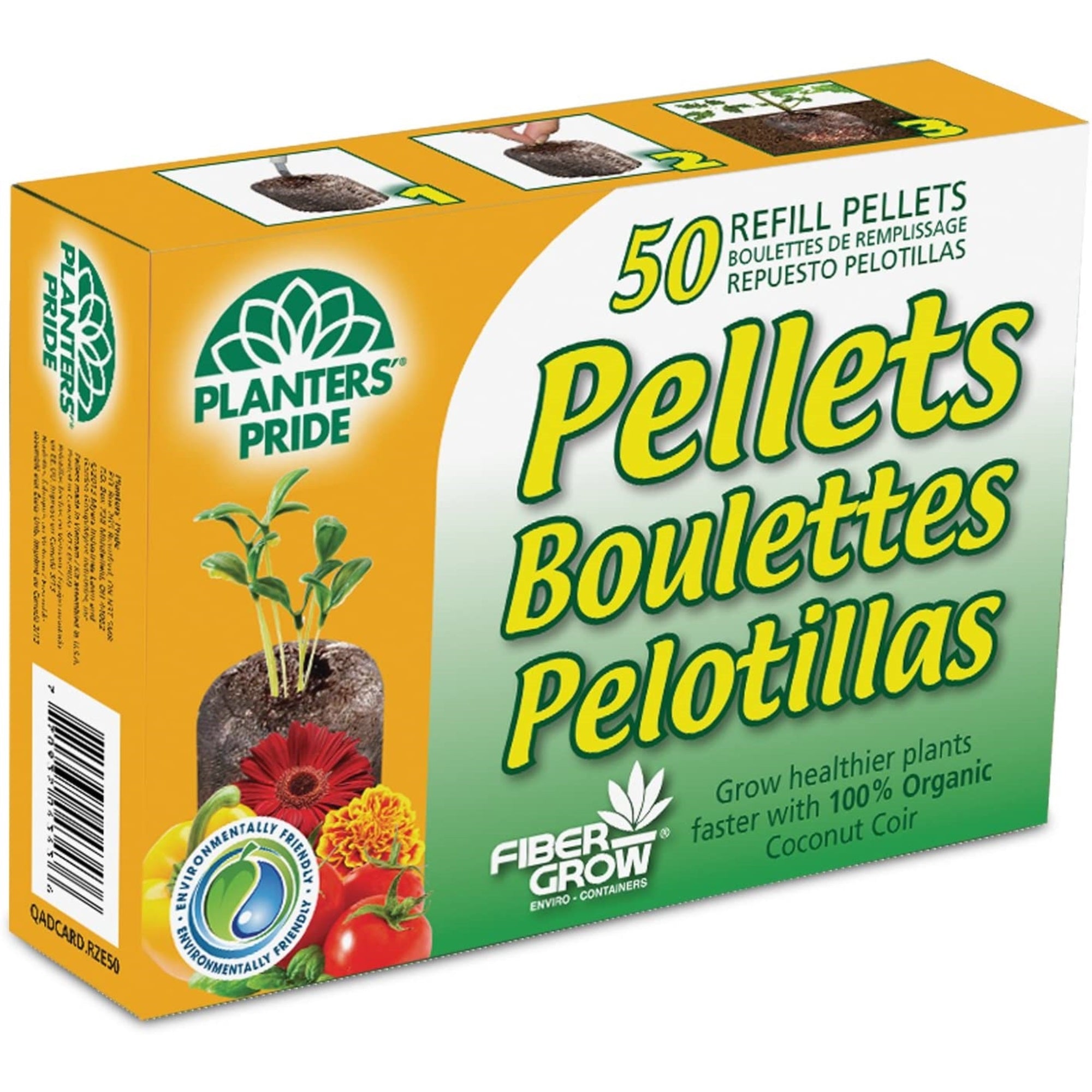 Fiber Grow Pellets by Planter’s Pride – 100% Biodegradable Coconut Coir Seed Starting Pellets – Compatible with Grow Pellet Greenhouse Kits, 50 Pellets
