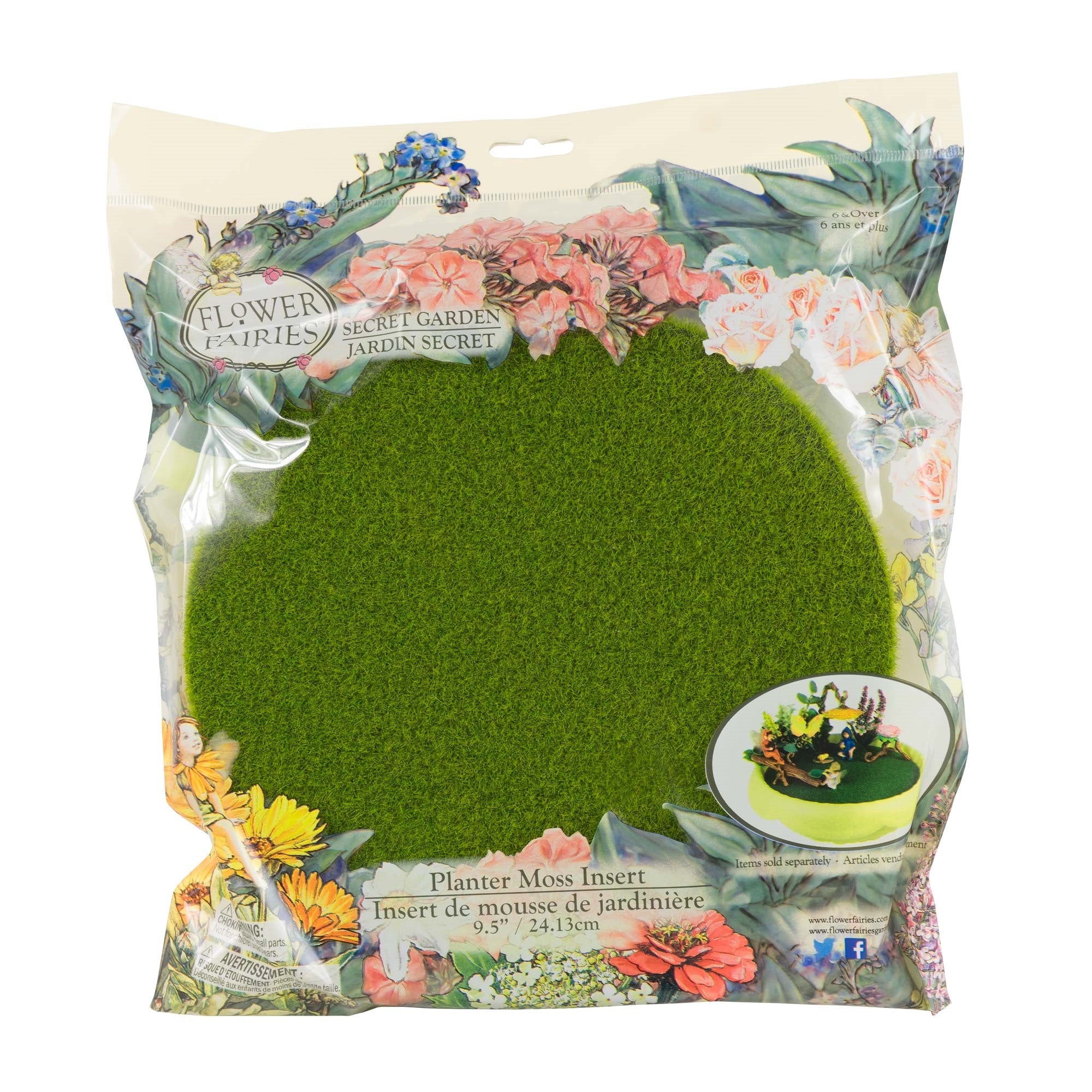 Flower Fairies Secret Garden Moss Planter Insert, Green, 9.5"