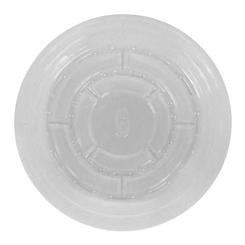 Curtis Wagner Plastics Vinyl Plant Saucer — Air-Flow Bottom Design, Clear — 6"