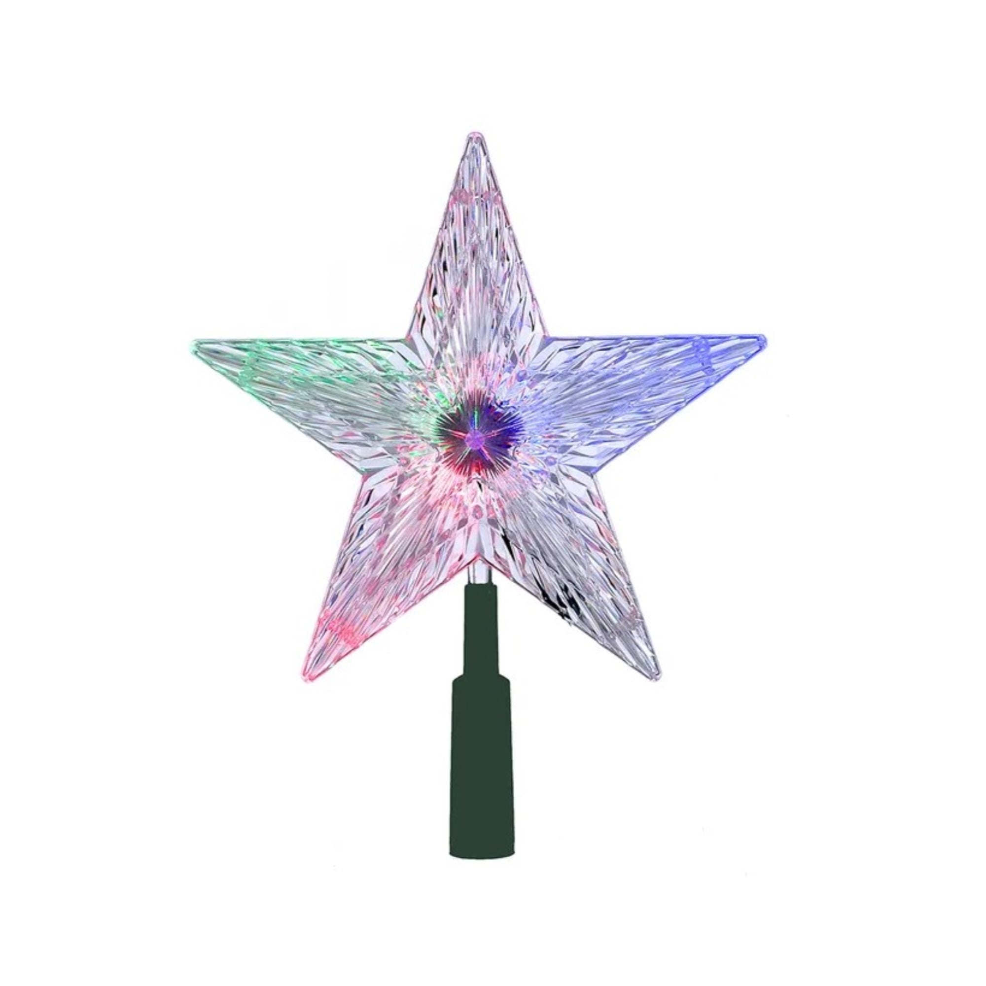 Kurt Adler LED Color-Changing Light Star Christmas Treetop, 8.5in