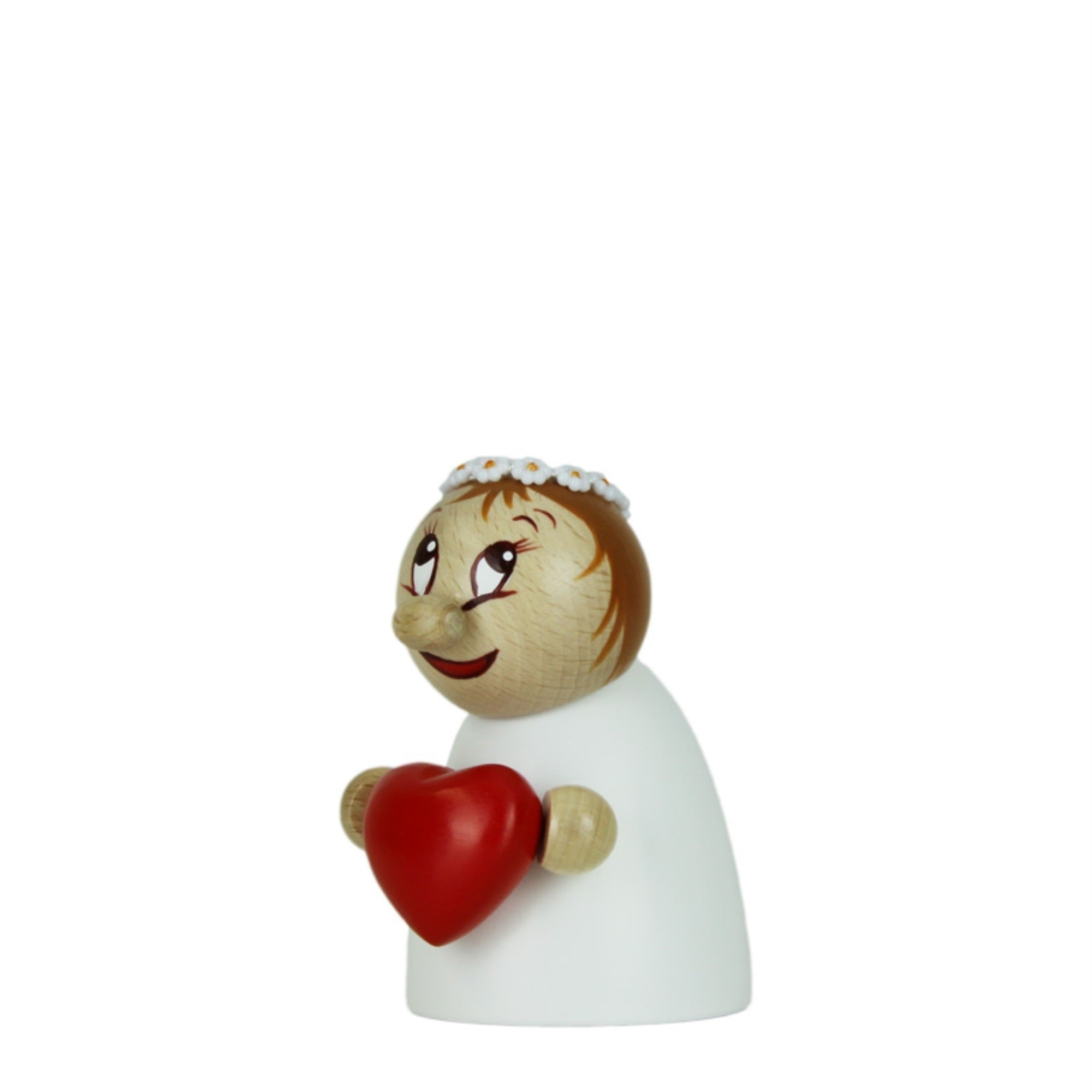 Steinbach Wooden Clumsy Mini Collection, Valentine with Daisy Wreath, 4.7"