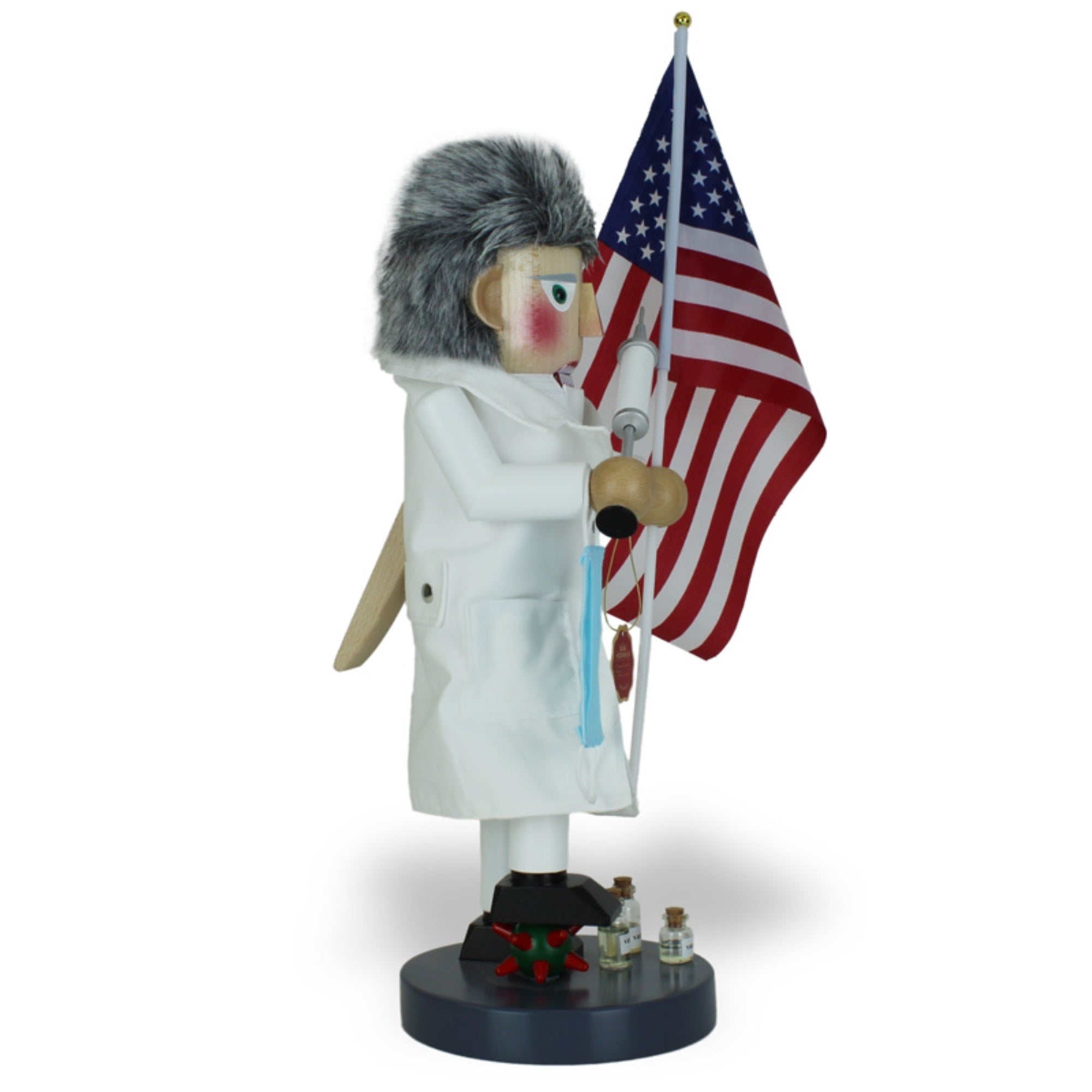 Steinbach Big Nutcracker Collection, Patriot COVID-19 Fighter Nutcracker, 15.5"