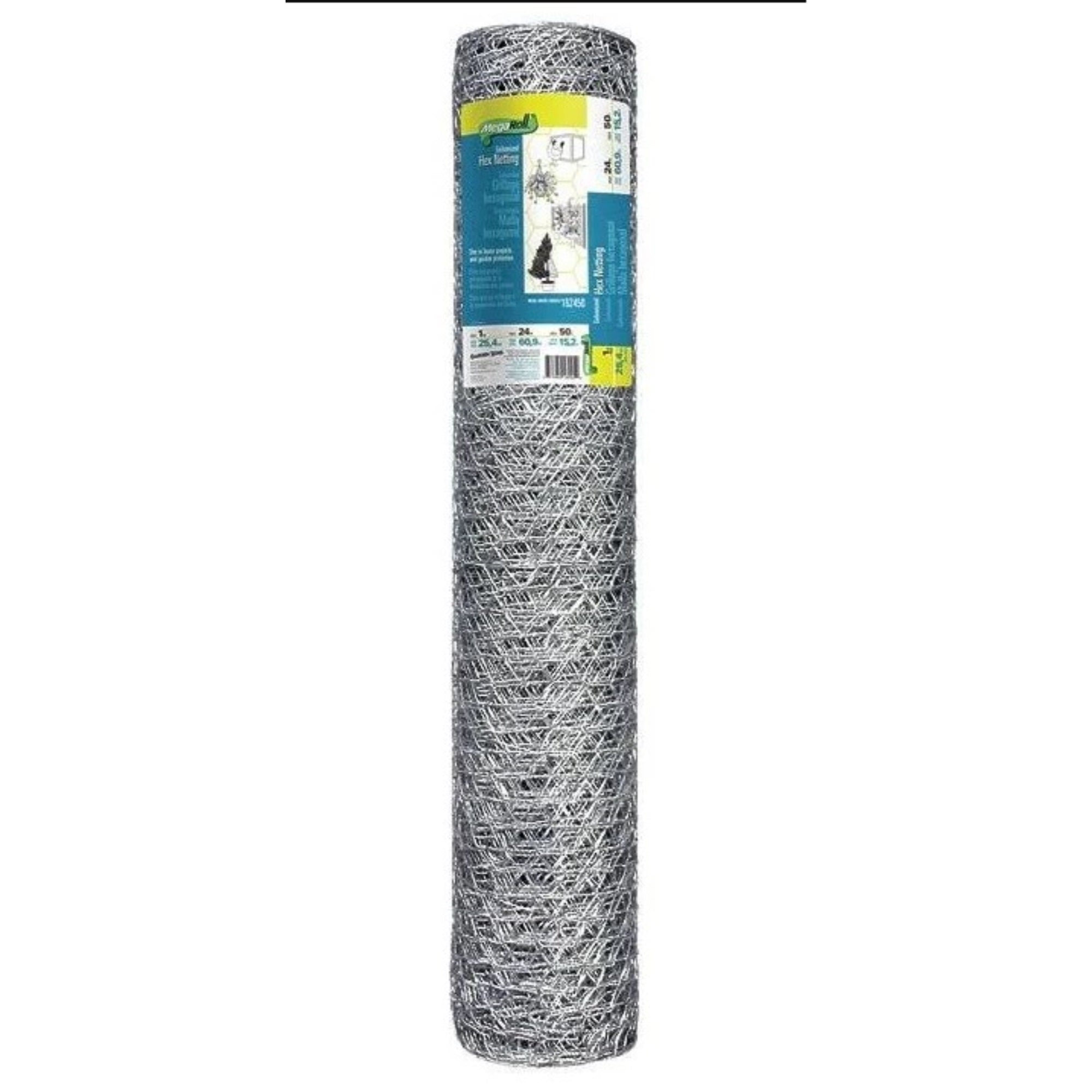 Origin Point 20-Gauge Handyroll Galvanized Hex Netting, 24' H x 50 ' L