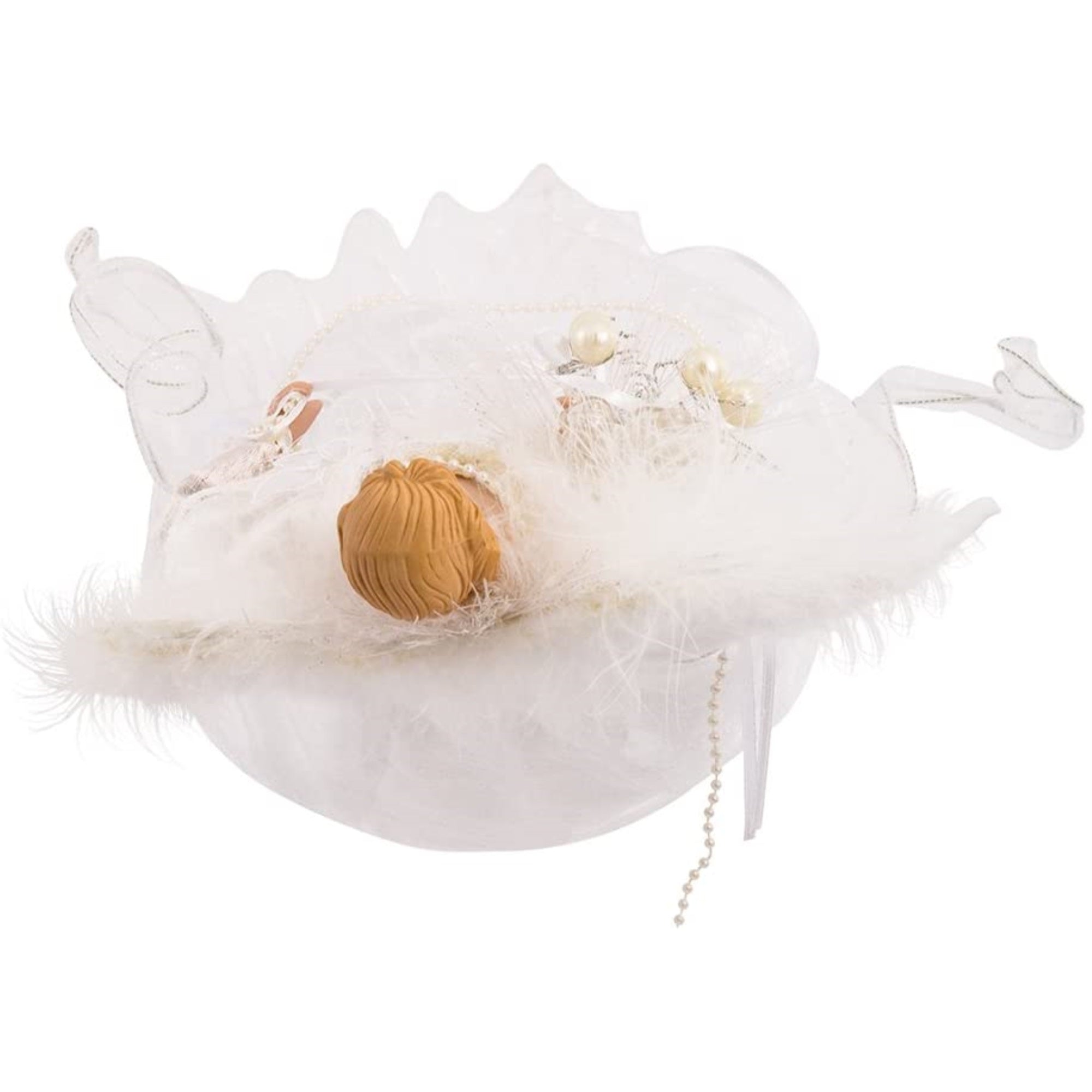 Kurt Adler Fiber-Optic White and Silver Angel LED Treetop, White - 12"