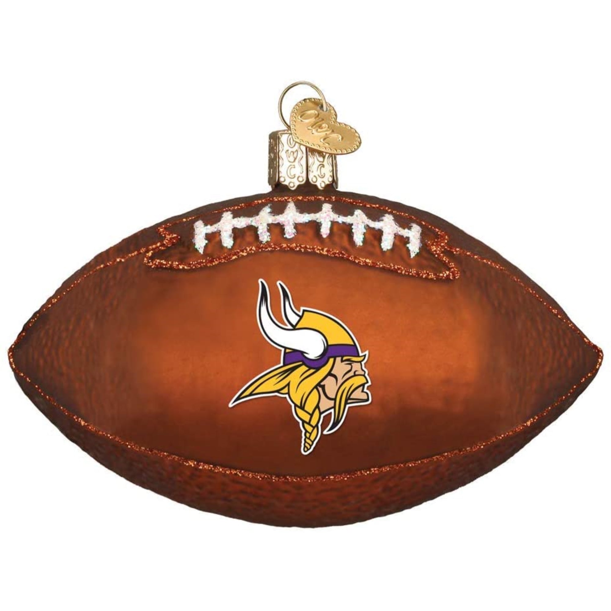 Old World Christmas Blown Glass Ornament for Christmas Tree, Minnesota Vikings Football