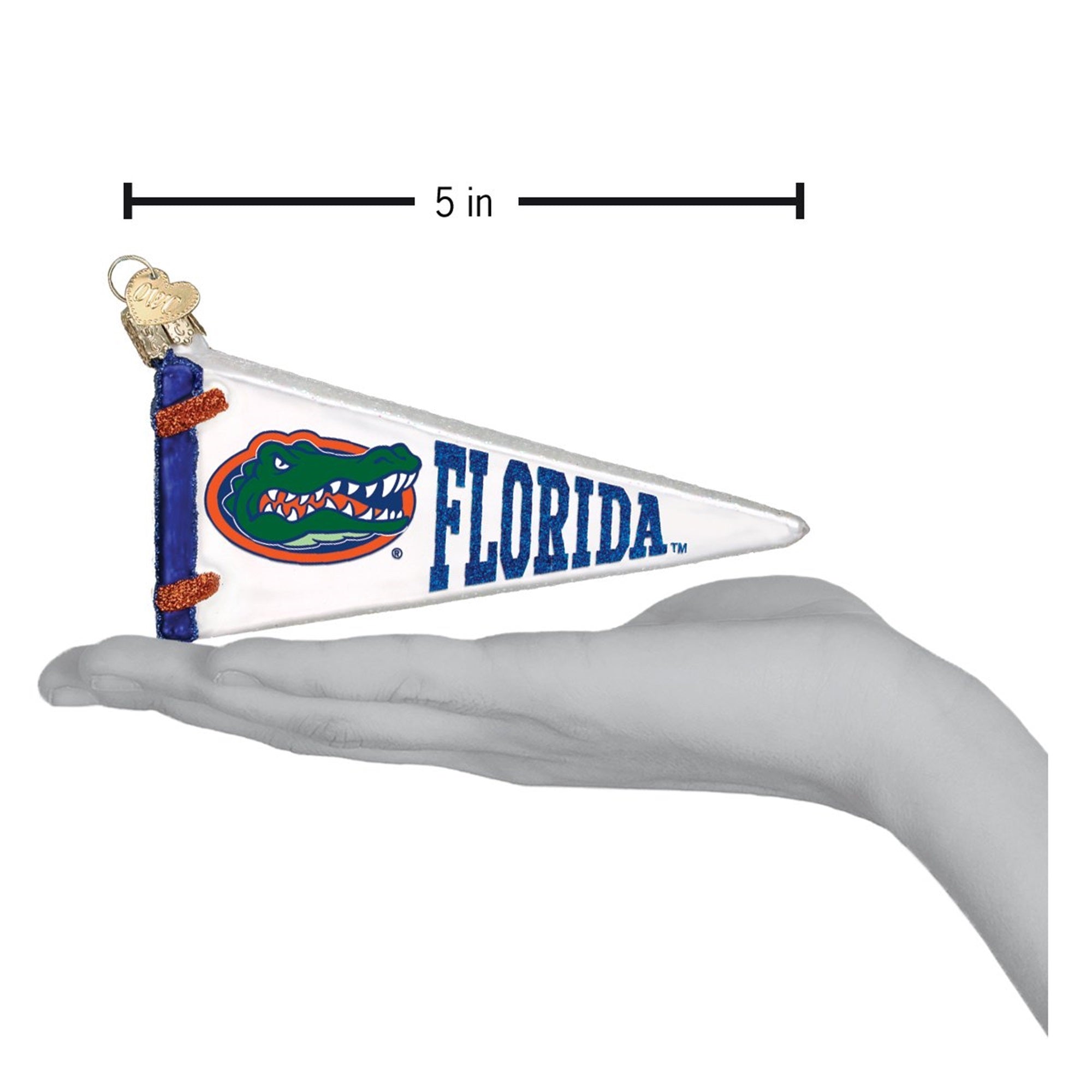 Old World Christmas Hanging Glass Tree Ornament, Florida Gators Pennant