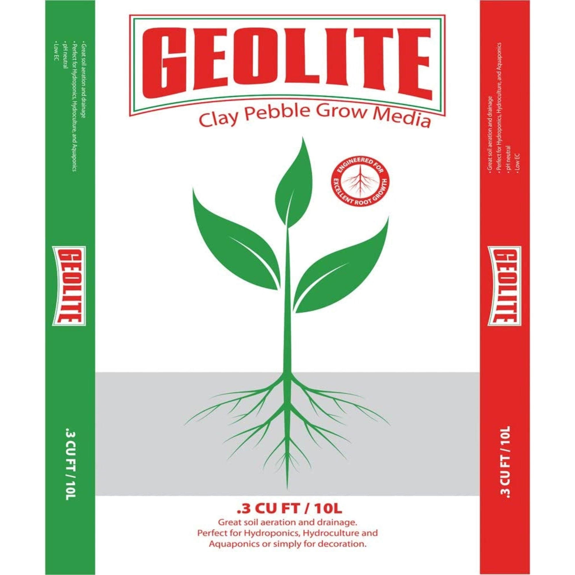 Hydrofarm GEOLITE Clay Pebble Grow Media – Natural Clay for Hydroponics, Aquaponics, and Soil Drainage – 8 to 20mm Reusable Growing Medium, 10L (0.3 CF)
